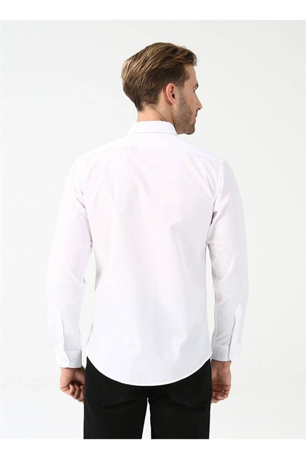 SÜVARİ-Wonder Slim Long Men's Shirt Gm 1007100599   White 4