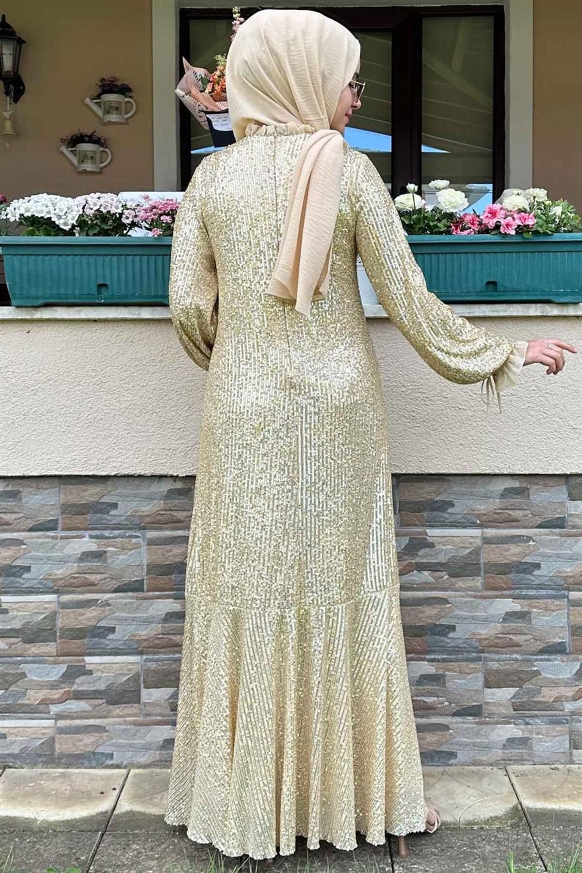 Rabia Şamlı-Pırıl Gold Dress 8