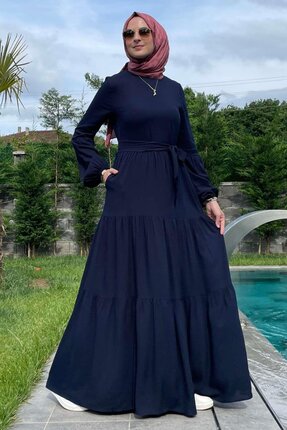Rabia Şamlı Asil Lacivert Elbise
