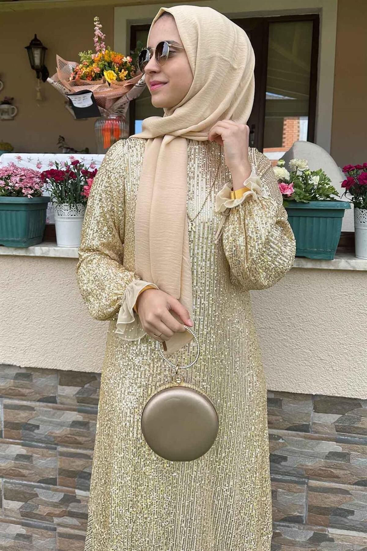 Rabia Şamlı-Pırıl Gold Dress 6