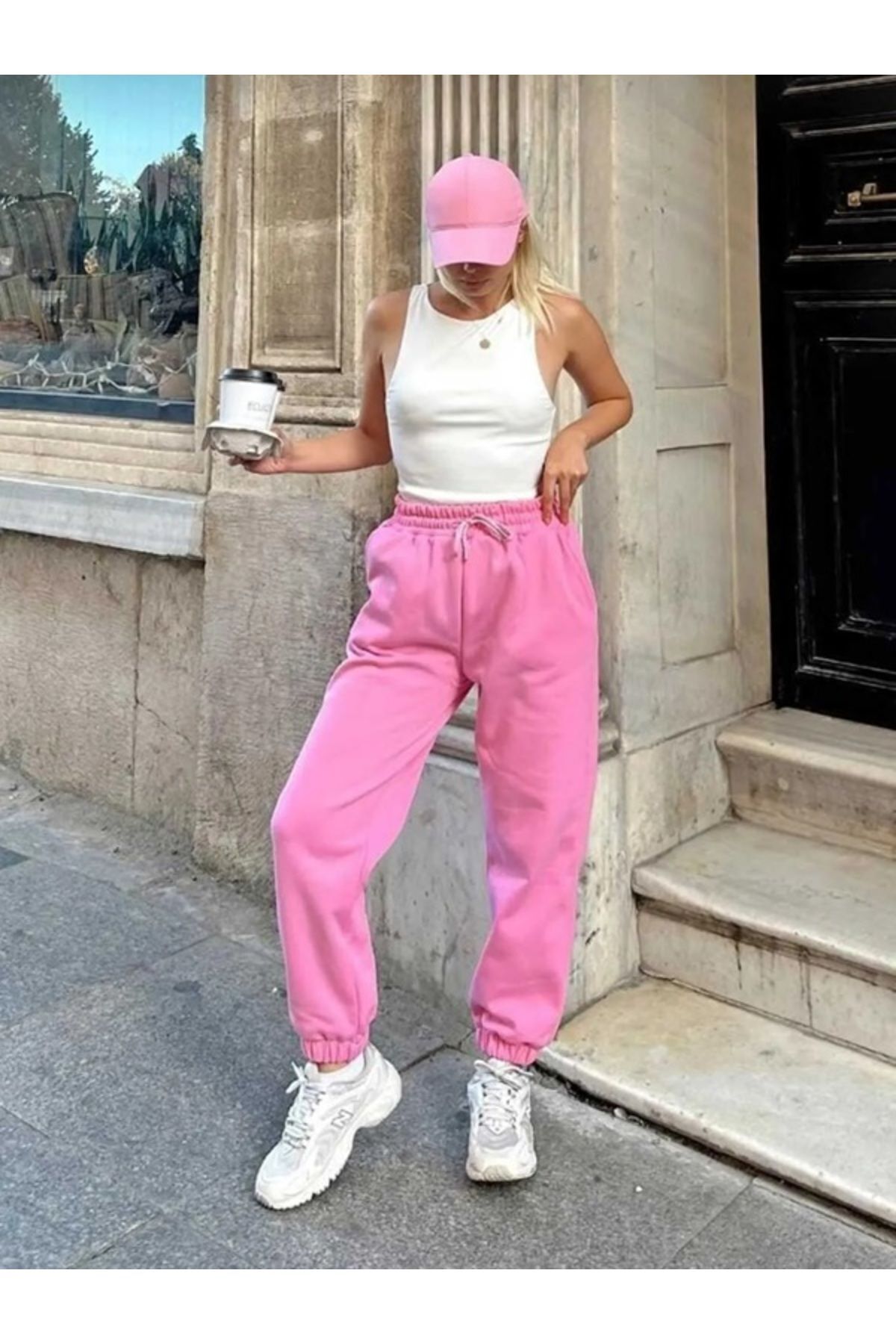 EXPECTED Unisex Şardonlu 3 İplik Kalın Lastikli Eşofman Altı