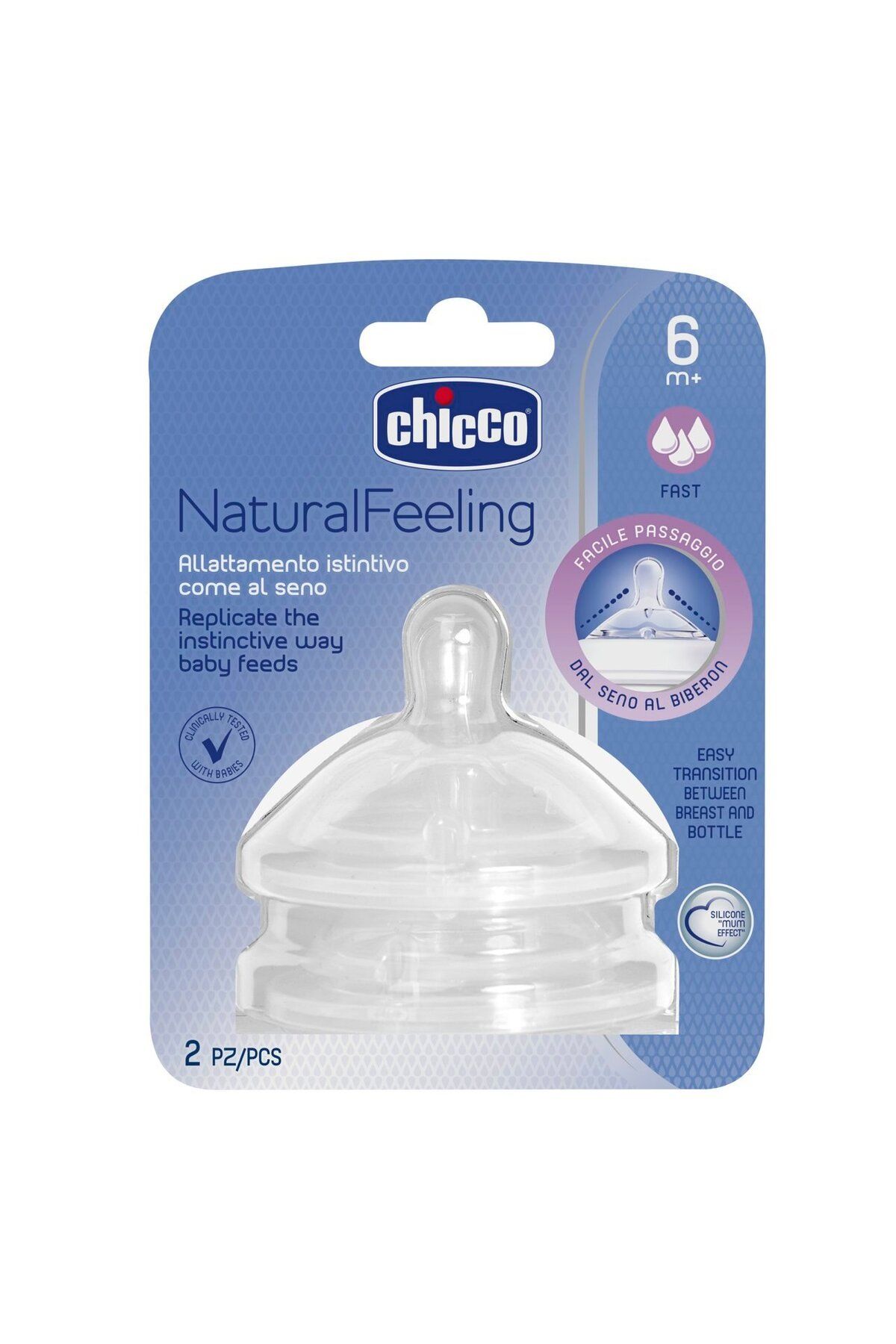 Chicco Naturalfeelıng Biberon Emziği 6 Ay Hızlı Akış 2'li