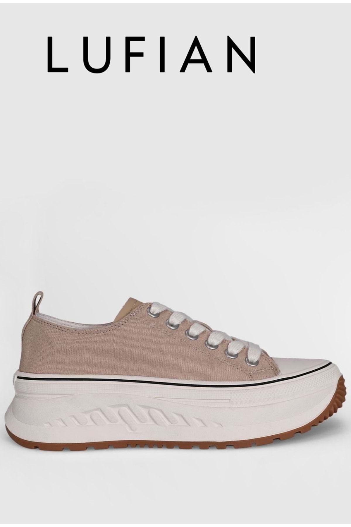 Lufian-121230006   Shay Unisex Beige Leather Sneaker - Sneakers 1