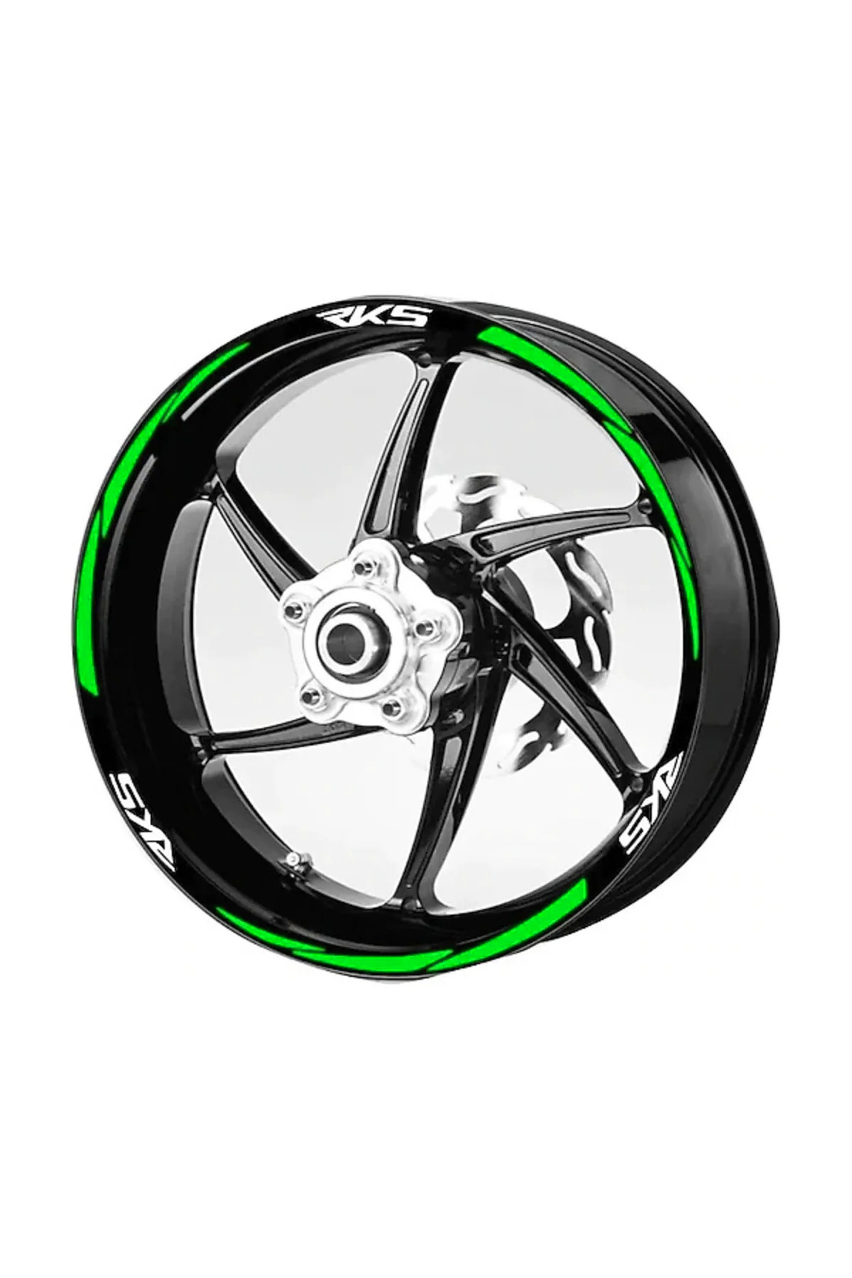 EGEUNIFORM yeni özel motosiklet Jant Şeridi Yeşil Reflektifli Rks Yazılı Sağ-Sol/Ön-Arka