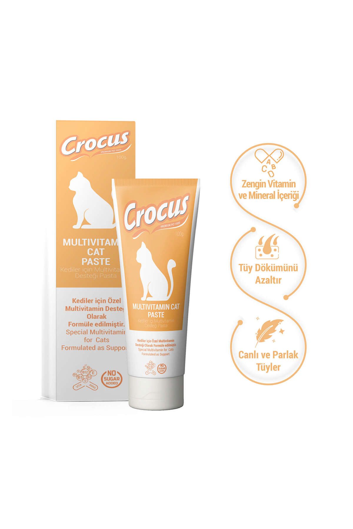 Crocus Kedi Multivitamin Macun 100 Gram GLSTD