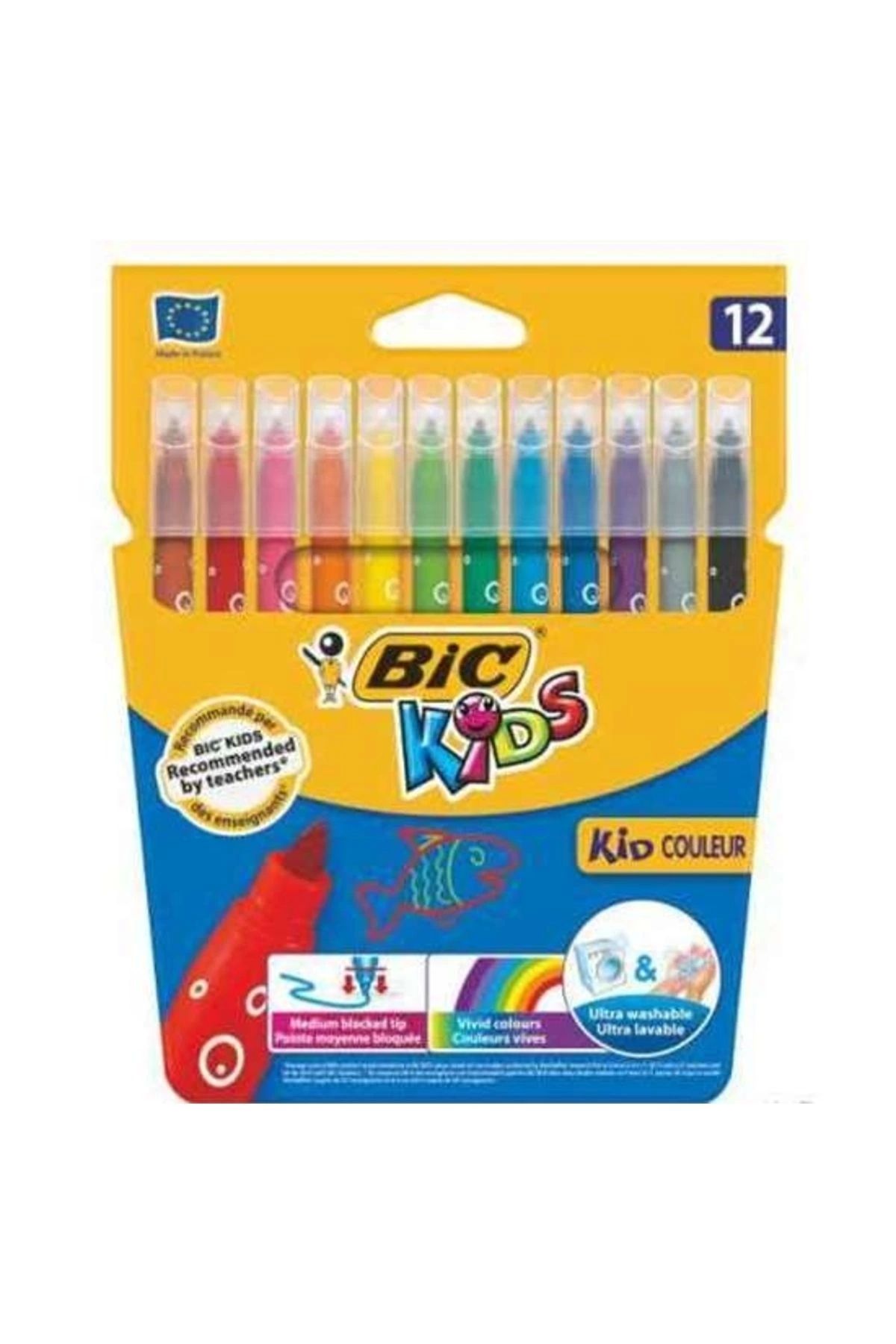 Bic Kids Kid Couleur Ultra Yıkanabilir 12'li Keçeli Boya Kalemi / 920293