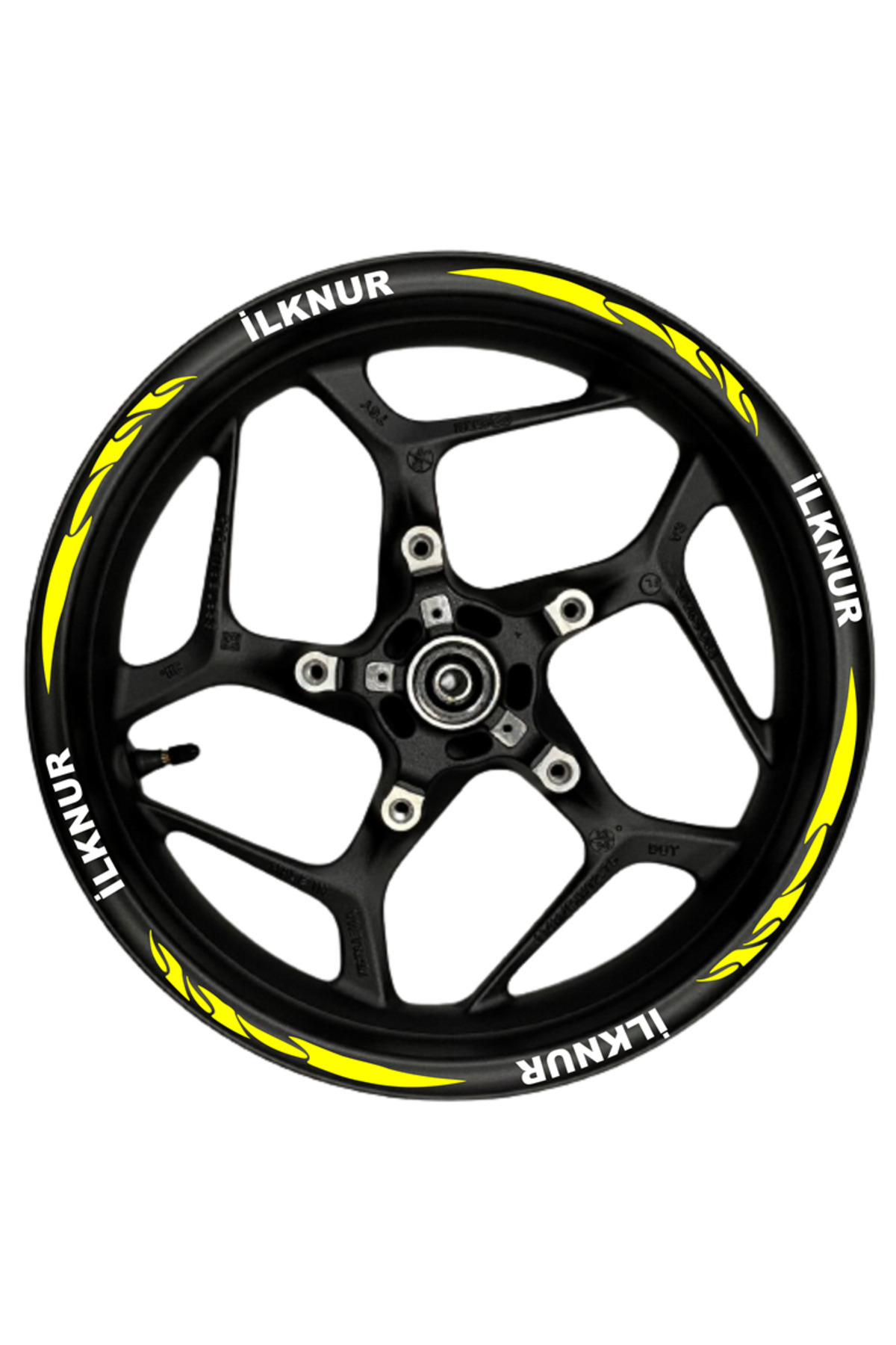 Averyn Özel isim Beyaz yazılı sarı pençe şeritli