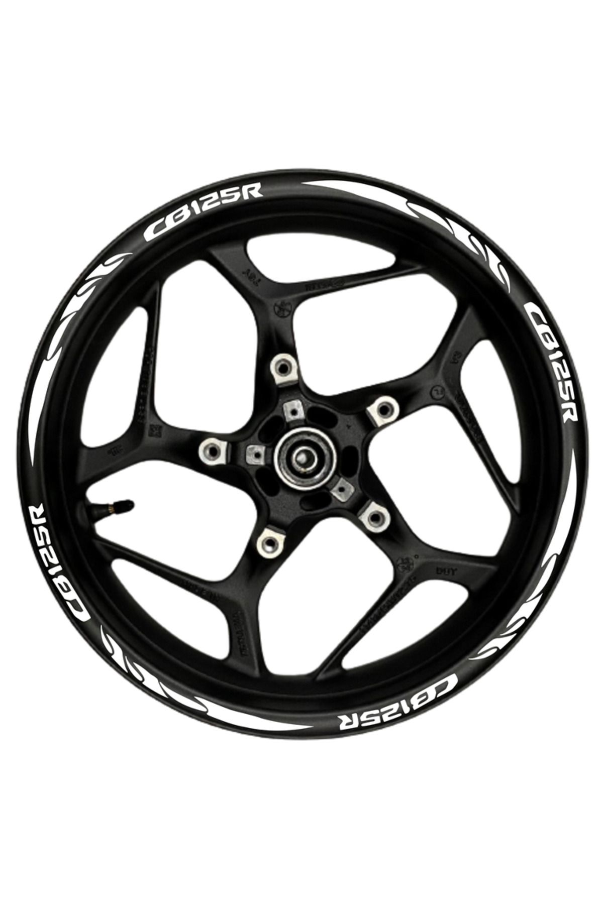 MLH STORE Motosiklet Jant Şeridi Cb125R Uyumlu Uyumlu Beyaz-Beyaz Sağ/Sol-Ön/Arka