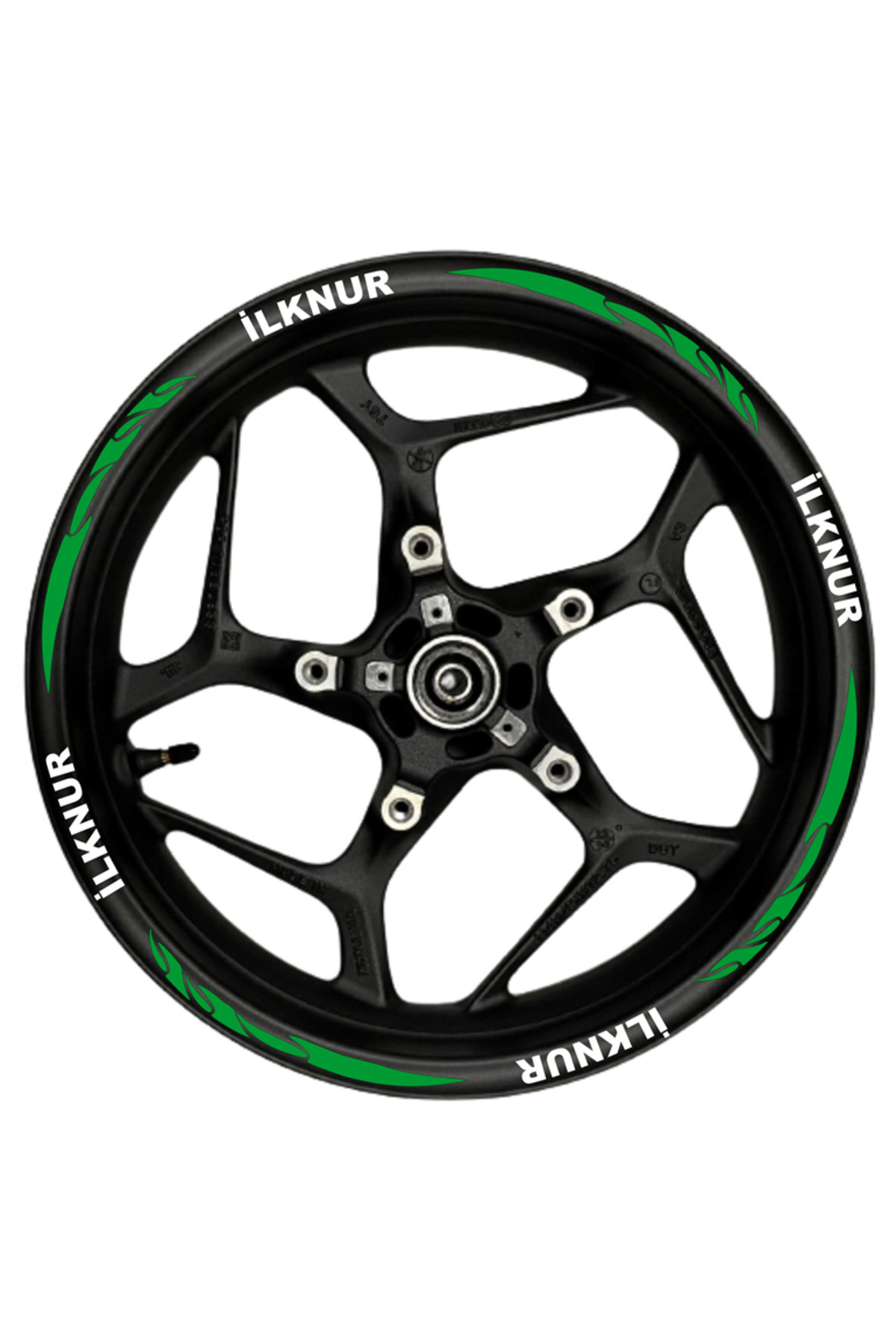 habune Özel isim Beyaz yazılı Prim Kalite yeşil reflektif pençe Şeritli, Su-Nem Dayanıklıı