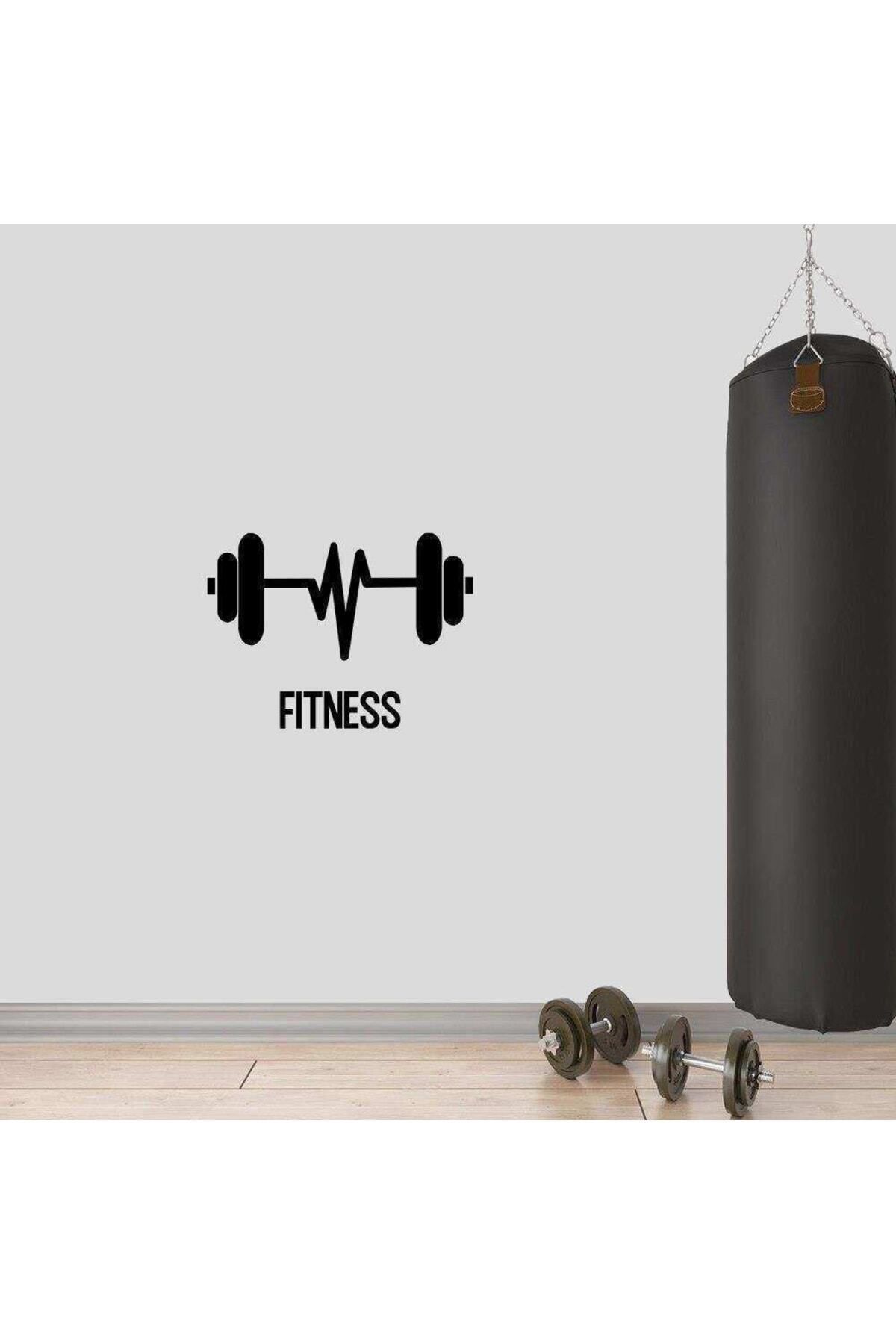 MLH STORE Kalp Ritimli Dumbell, Fitness Dekoratif Duvar Sticker, Çıkartma, Etiket