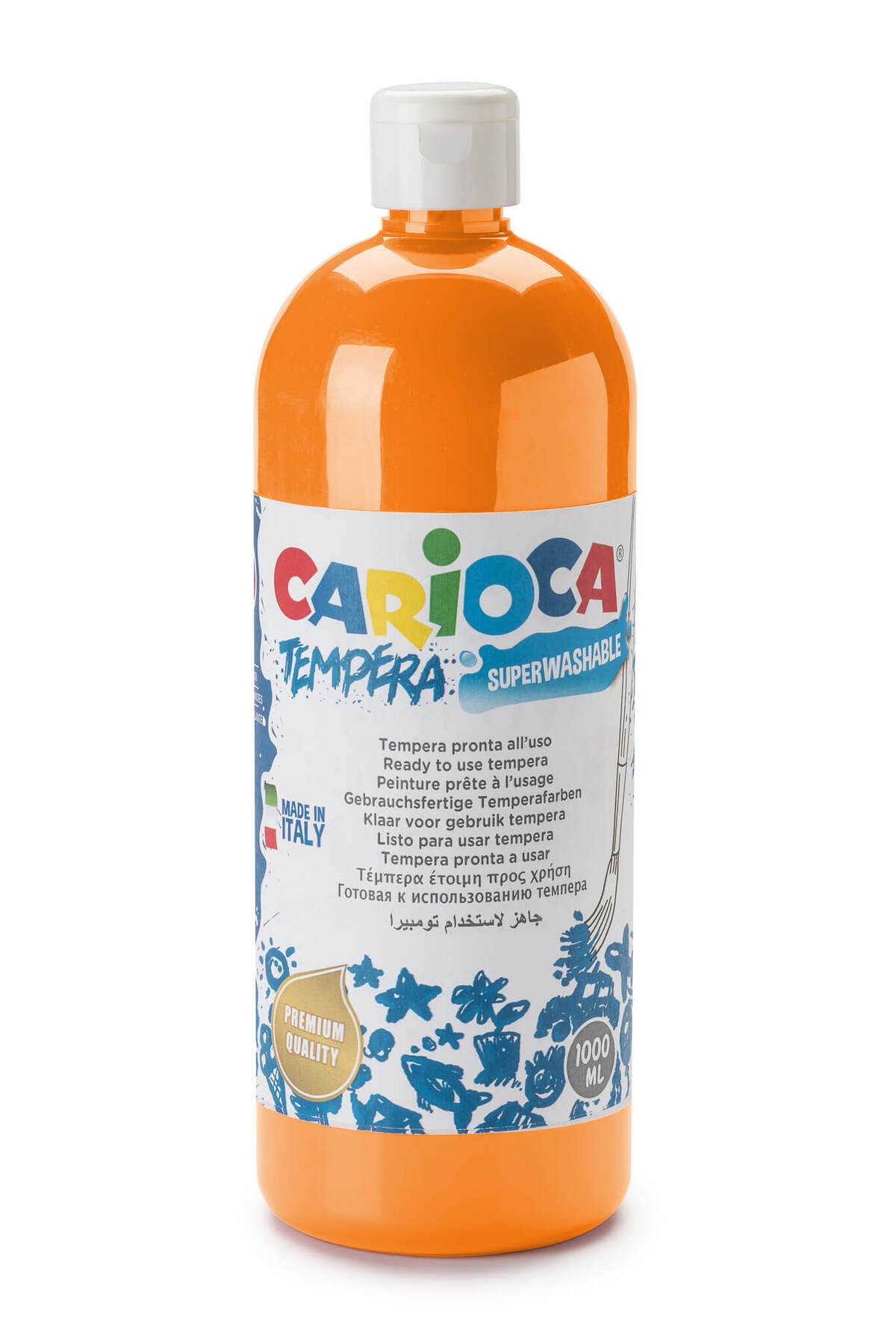 وسایل رنگ آمیزی سفید مردانه و زنانه خلق خوی نارنجی فوق العاده قابل شستشو 1000ml 1350 گرم بطری پلاستیکی Carioca