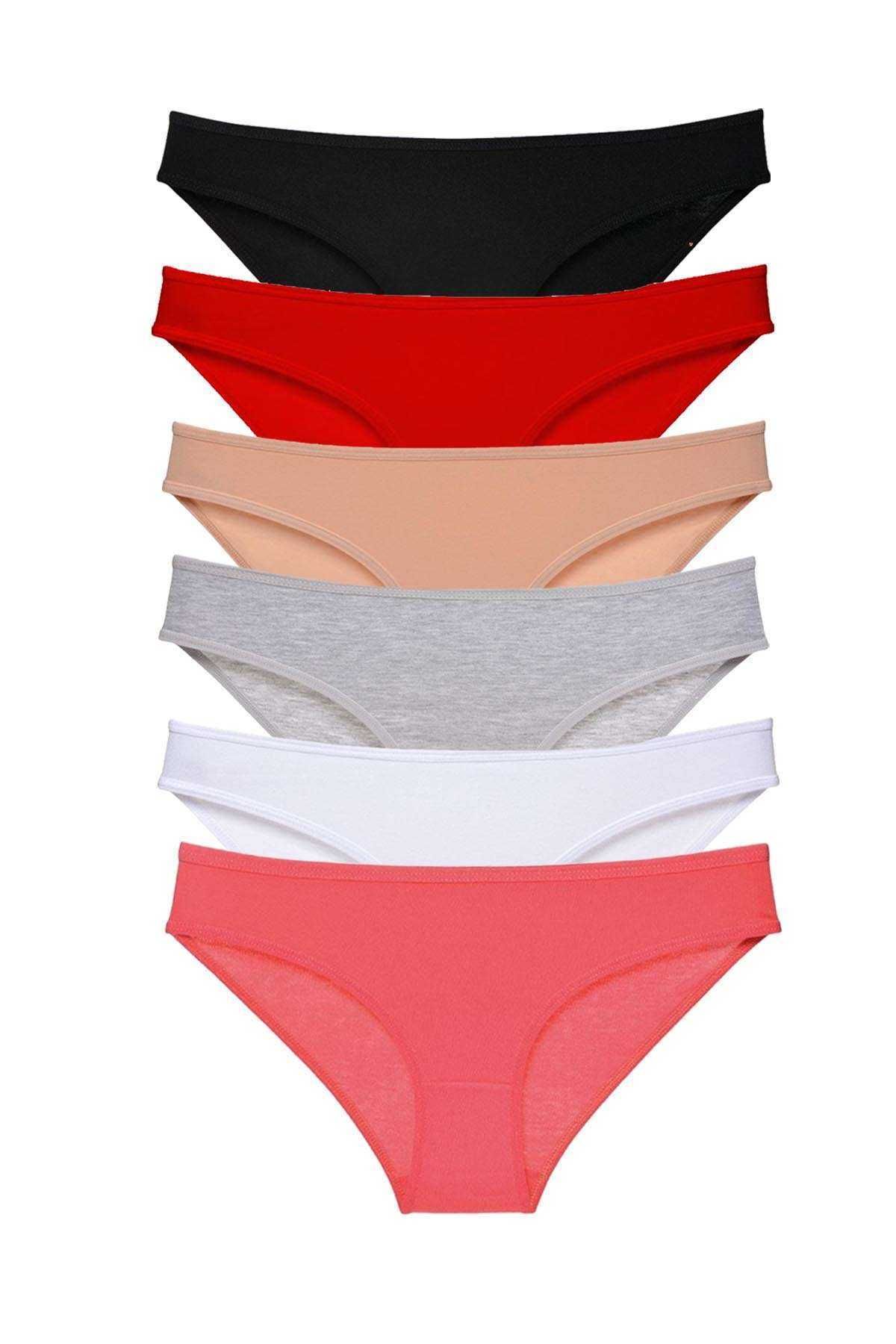Pink Stil 6 adet Süper Eko Set Likralı Kadın Slip Külot Renk 3 Pink Stil