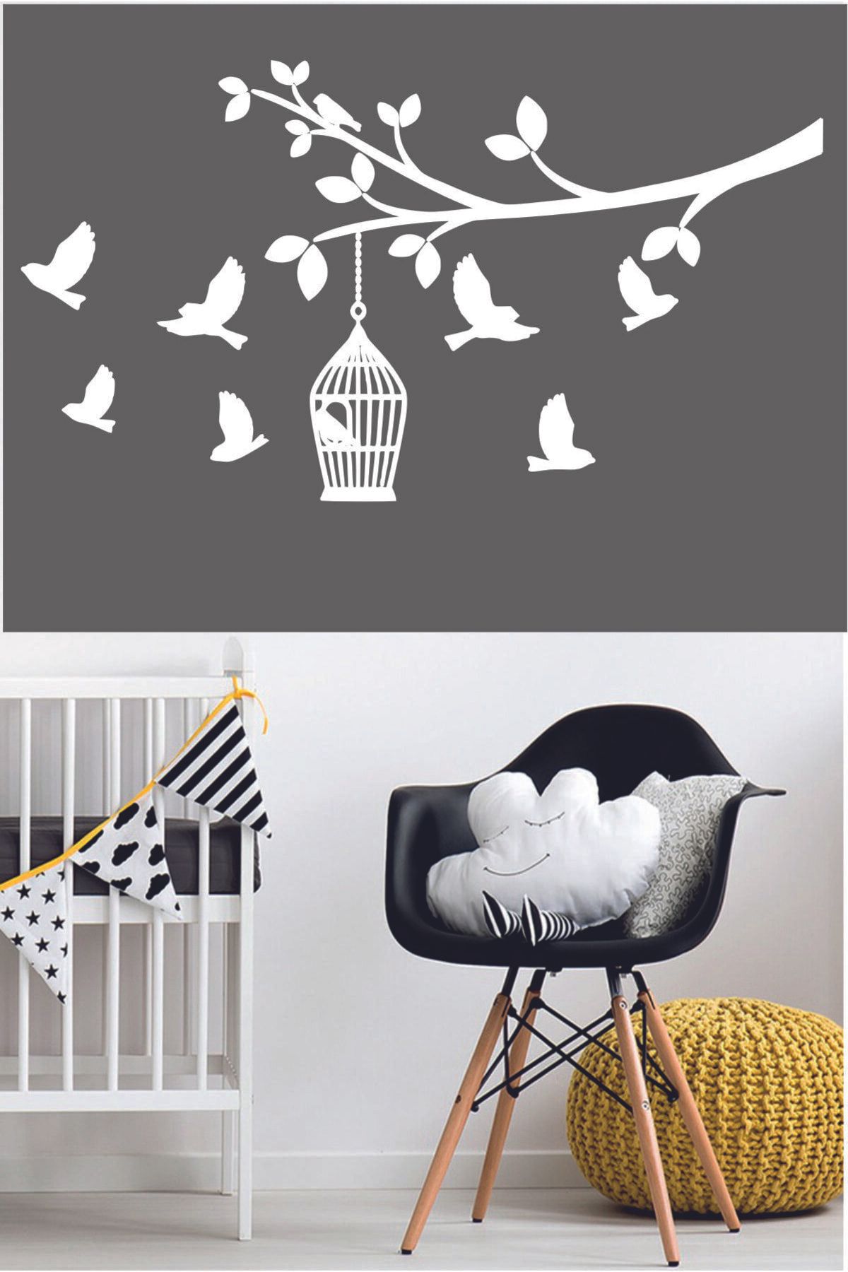 MLH STORE Kuşlar Duvar Sticker 110x60cm