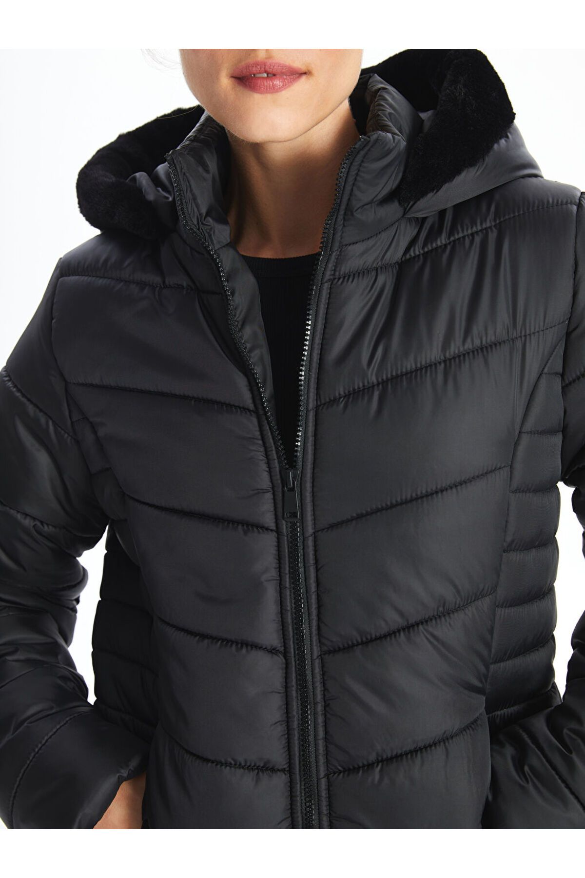 LC Waikiki-Hooded Women's Inflatables Coat - W40788Z8 3