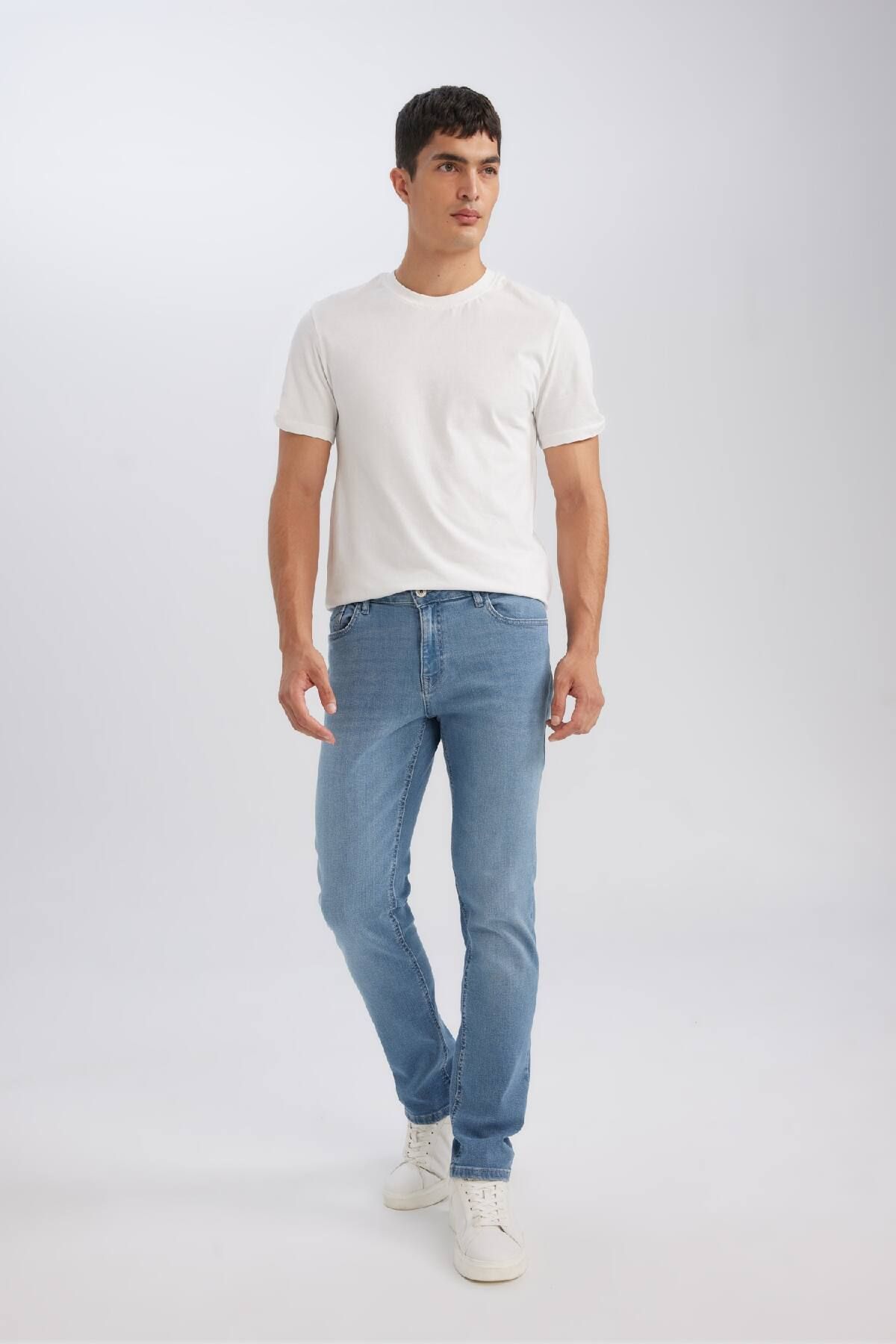 شلوار جین آبی مردانه PEDRO SLIM FIT باریک قالب کمر D0026AX24AU Defacto