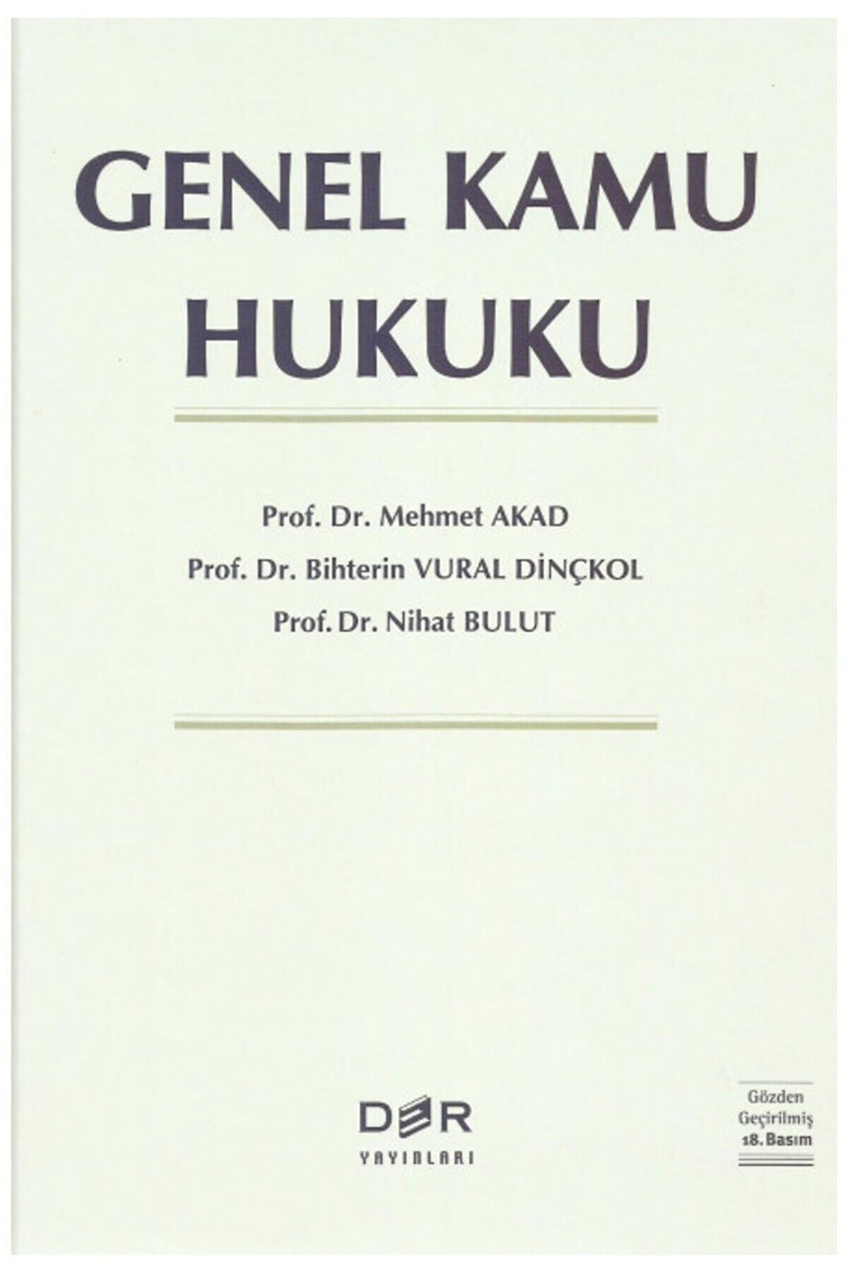 Der Yayınları Genel Kamu Hukuku 18. Basım