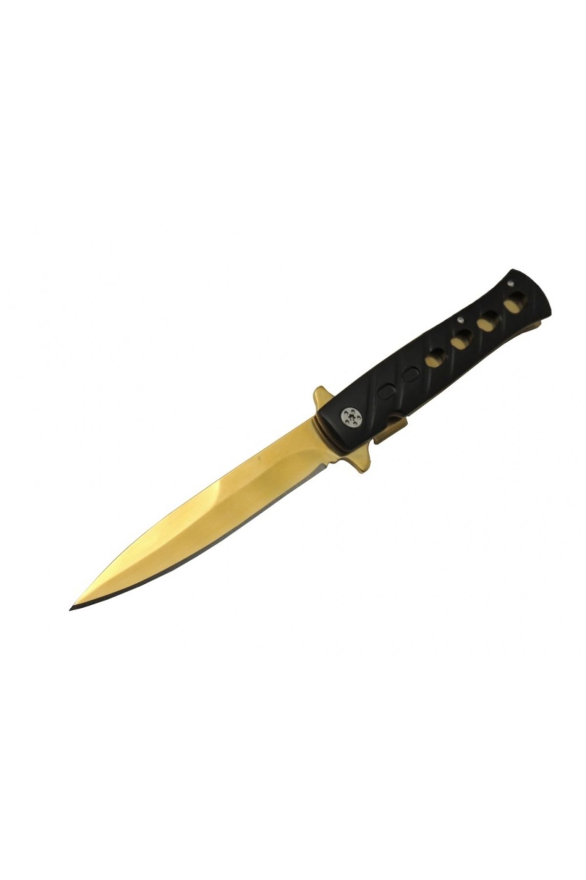 pazarella Venom K033 Gold Kamp Çakı 23cm- Yarı Otomatik, Kemerlikli