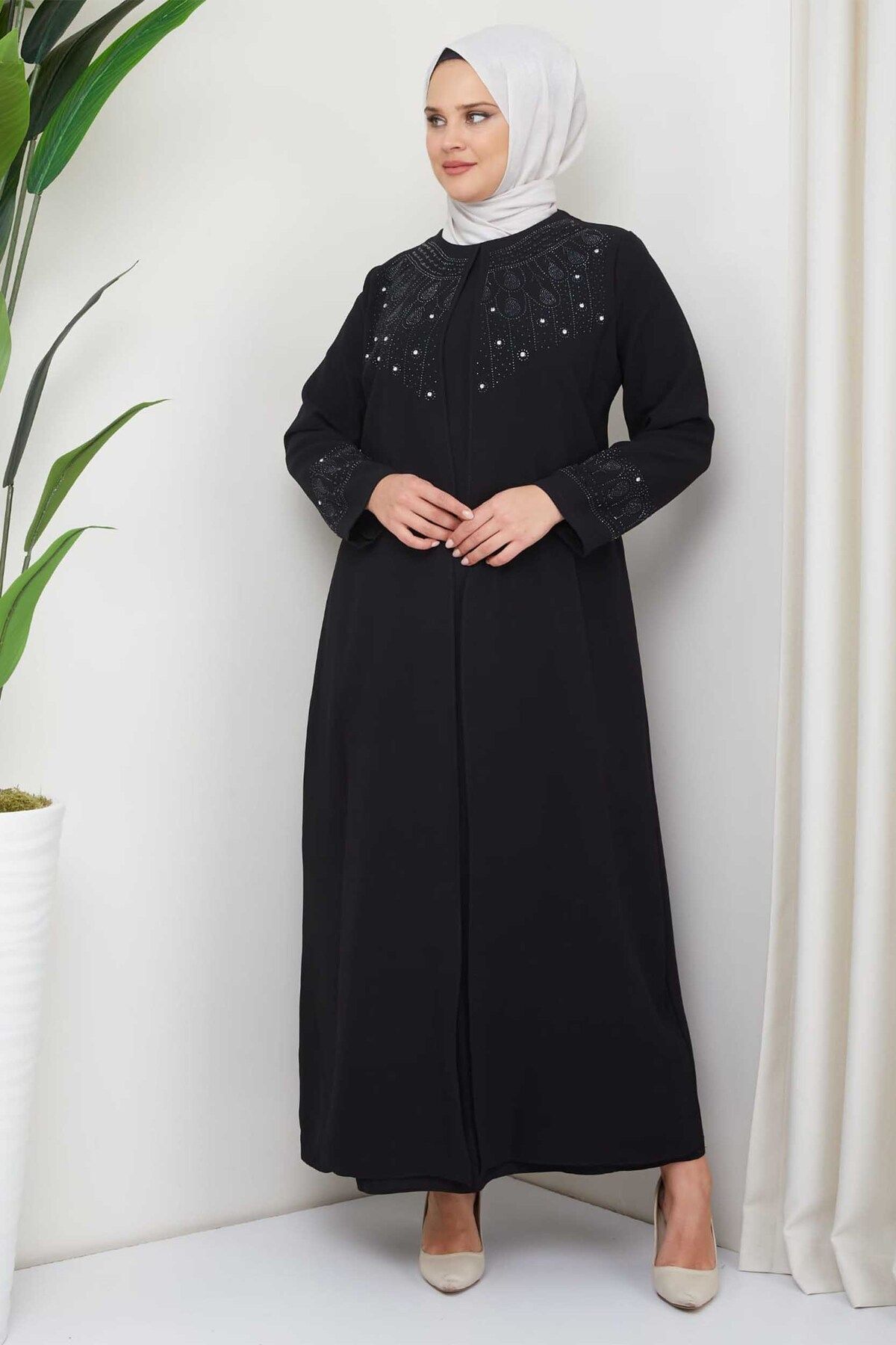 COXO Fashion`S Hijab Evening Dress Black