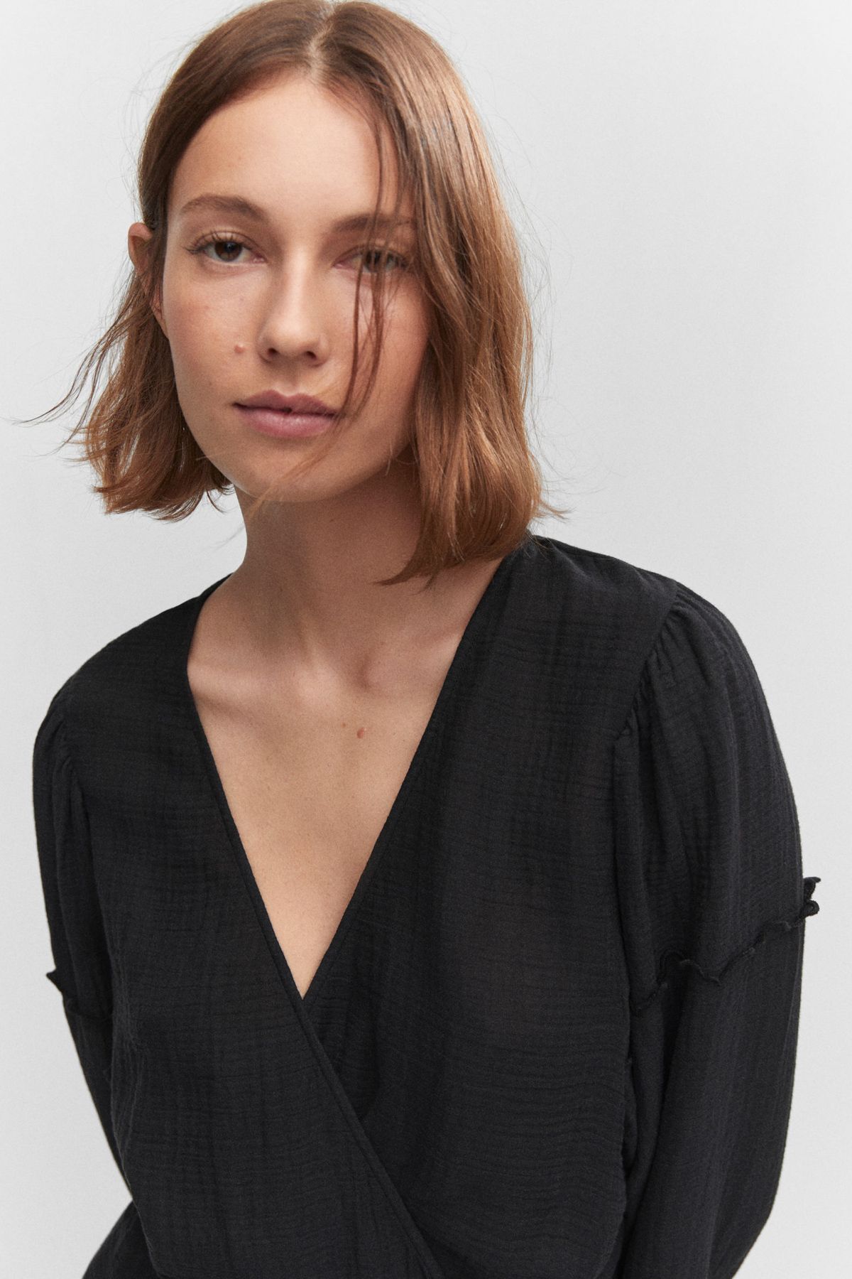 Embroidered textured dress