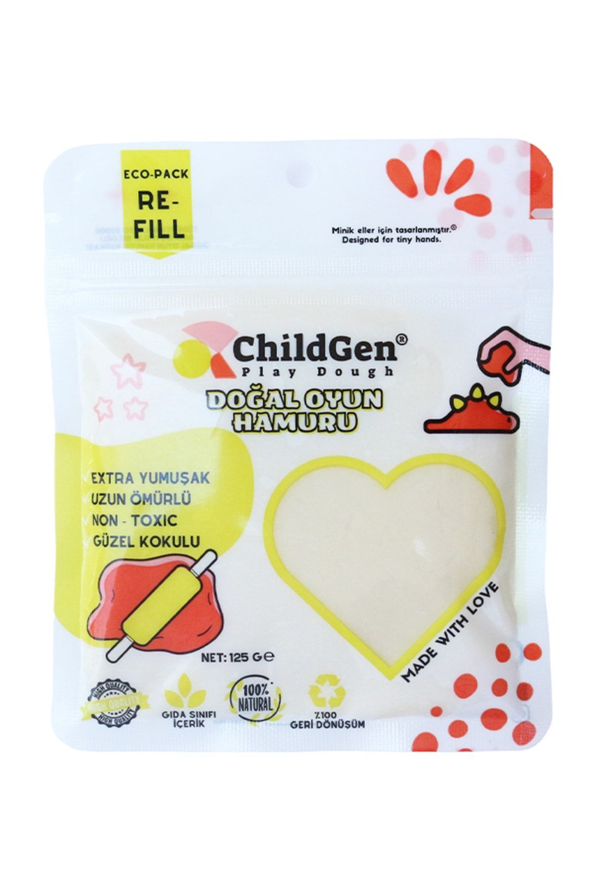 Natural Playdough - White -Vacuum Cartridge Pack