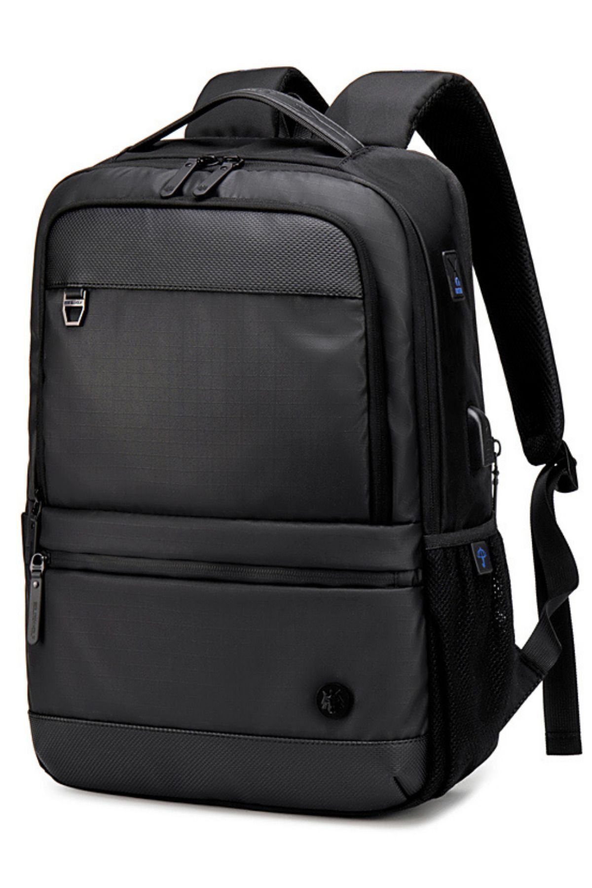  کوله پشتی مشکی 15.6 اینچی GB00402، پارچه ای ساده، مناسب برای استفاده روزمره و روزمره، طراحی ضد آب