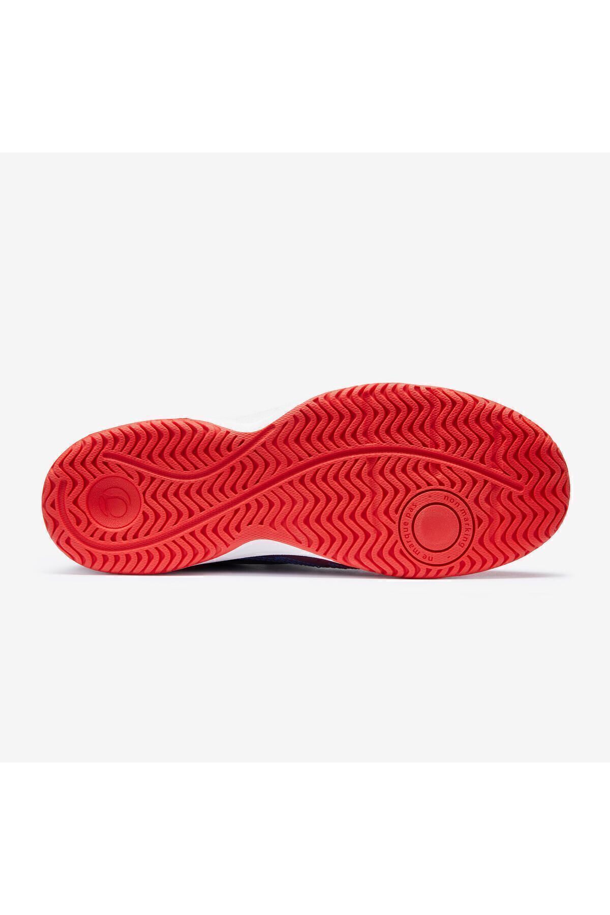 کفش پیاده روی قرمز دخترانه و پسرانه بچگانه كتانى ورزشی مدل Velcro Ts160 Decathlon