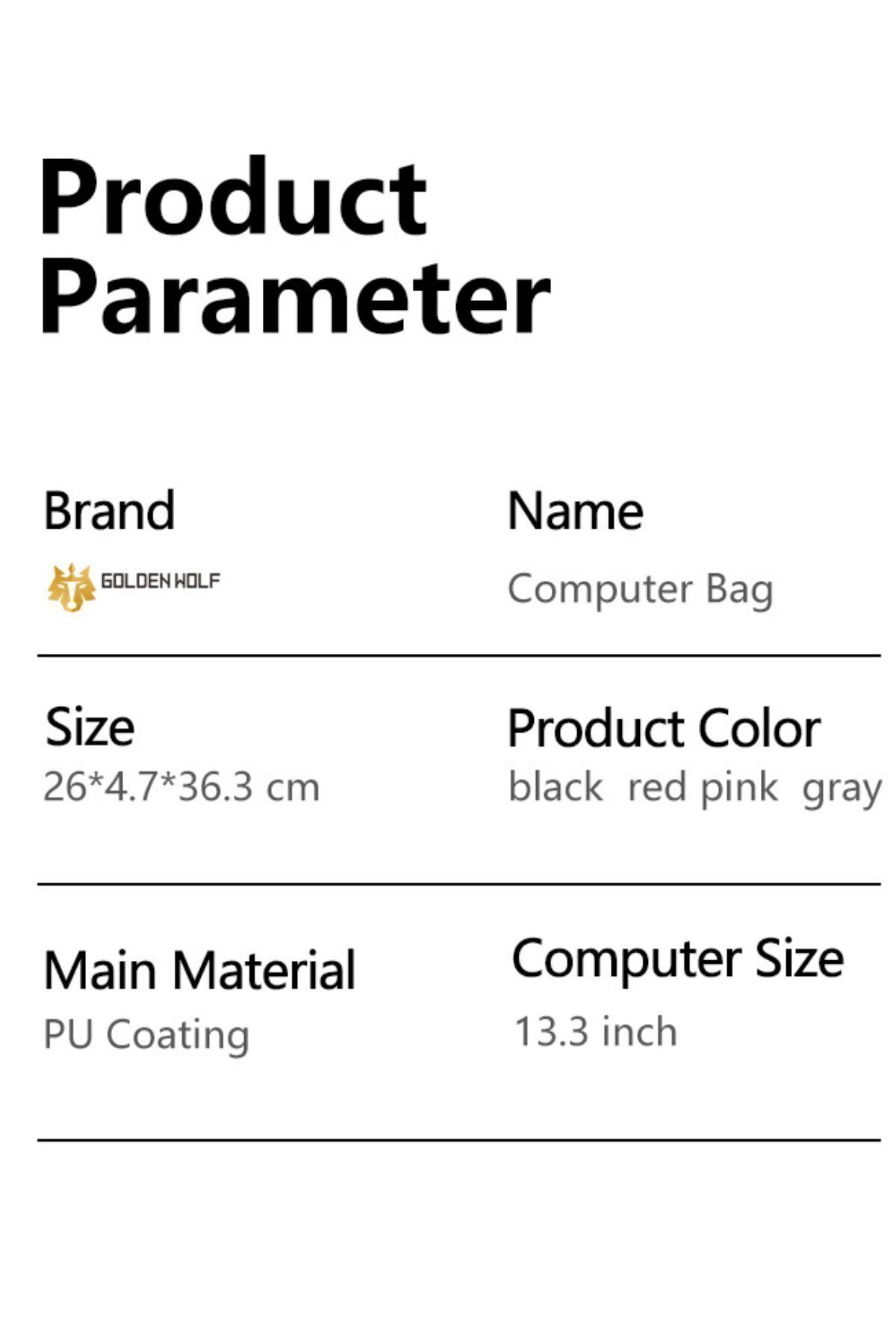 Golden Wolf  13,3" Iç Organizerli Suya Dayanıklı Laptop Çantası 6306-twill Pu Coating - Görsel 7