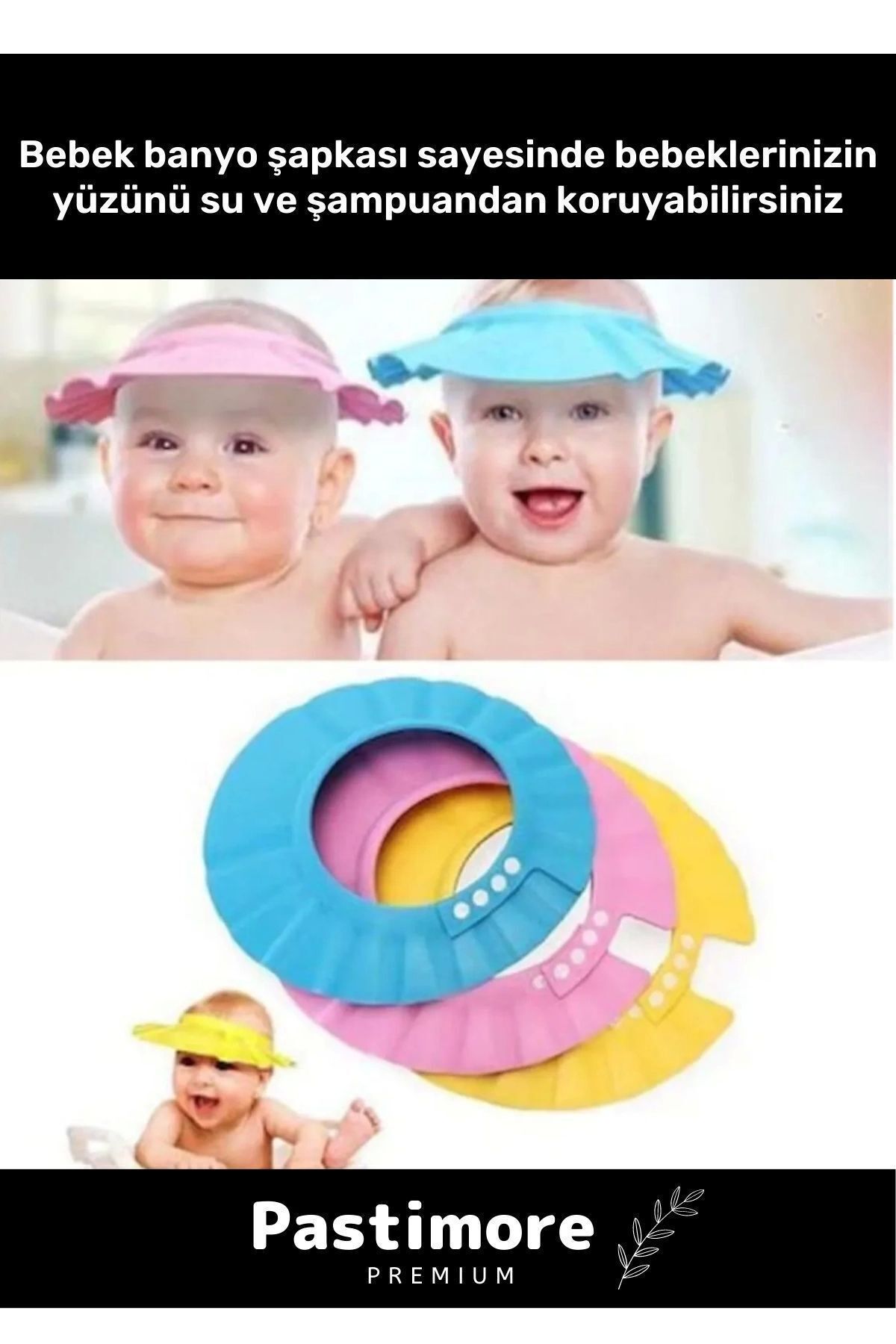 Genel Markalar Bebek Banyo Şapkası Duş Başlığı Ayarlanabilir Düğmeli Çocuk Küvet Göze Su Kaçırmayan Pembe Şapka fotoğrafı 2 (önizleme)