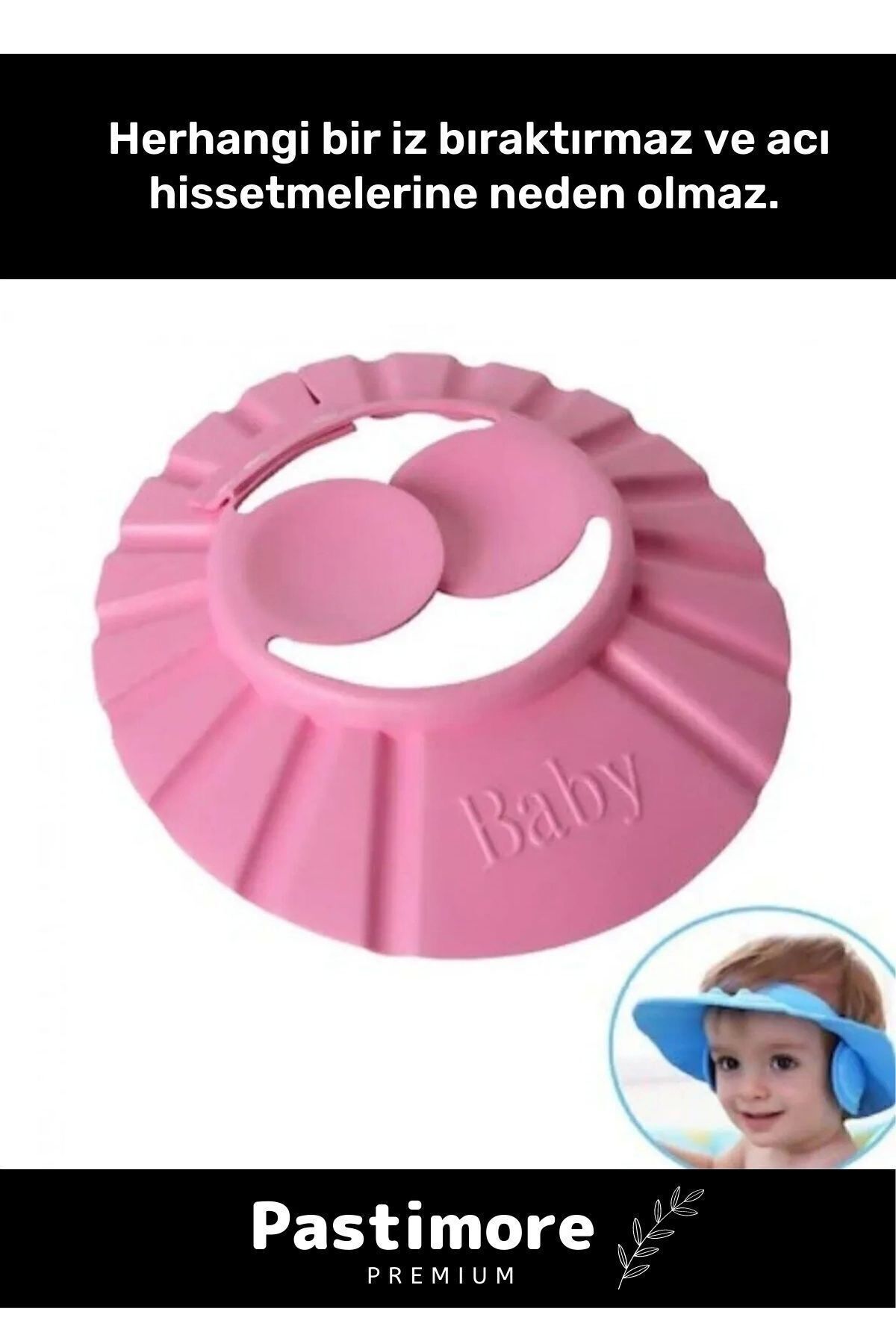 Genel Markalar Bebek Banyo Şapkası Duş Başlığı Ayarlanabilir Düğmeli Çocuk Küvet Göze Su Kaçırmayan Pembe Şapka fotoğrafı 3 (önizleme)