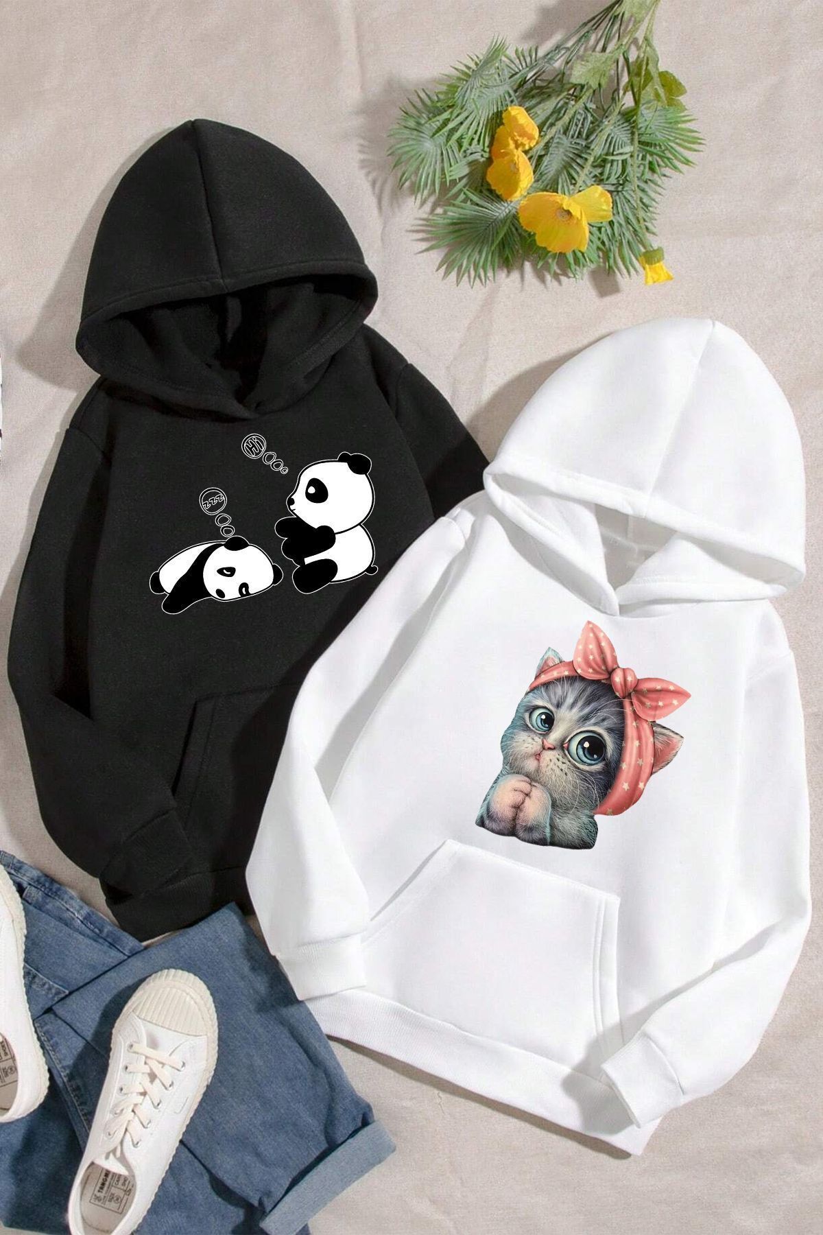 uyguntarz Wygodna Bluza Z Nadrukiem Dla Chłopców I Dziewcząt - 2 Sztuki Unisex - 3–4 years