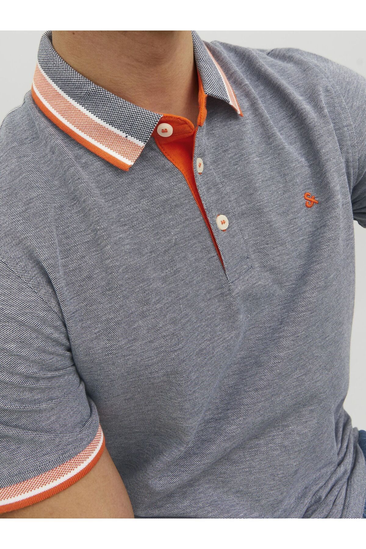 پولوشرت جک اند جونز مردانه پنبه ای آبی بیسیک راسته Regular/رگولار    Regular/رگولار  | Jack & Jones 12136668 DE - تصویر 5