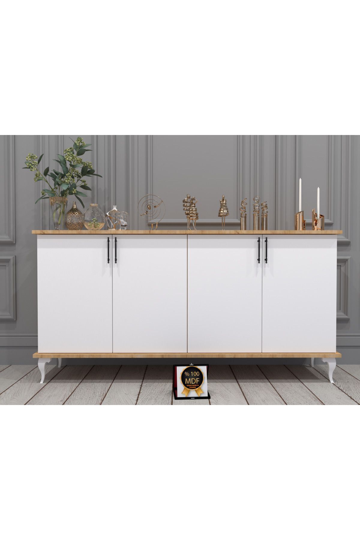 KONAK EV EŞYALARI Celta Konsol,TV Ünitesi,Dekoratif Dolap,Vitrin,%100 MDF,Kolay Kurulum