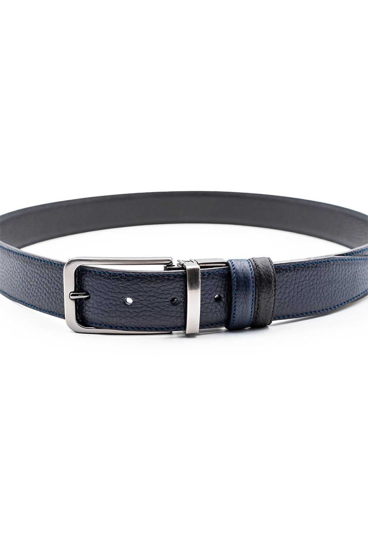کمربند مردانه آبی سرمه ای ADERA DERİ | ADR003135 اورجینال - تصویر 5