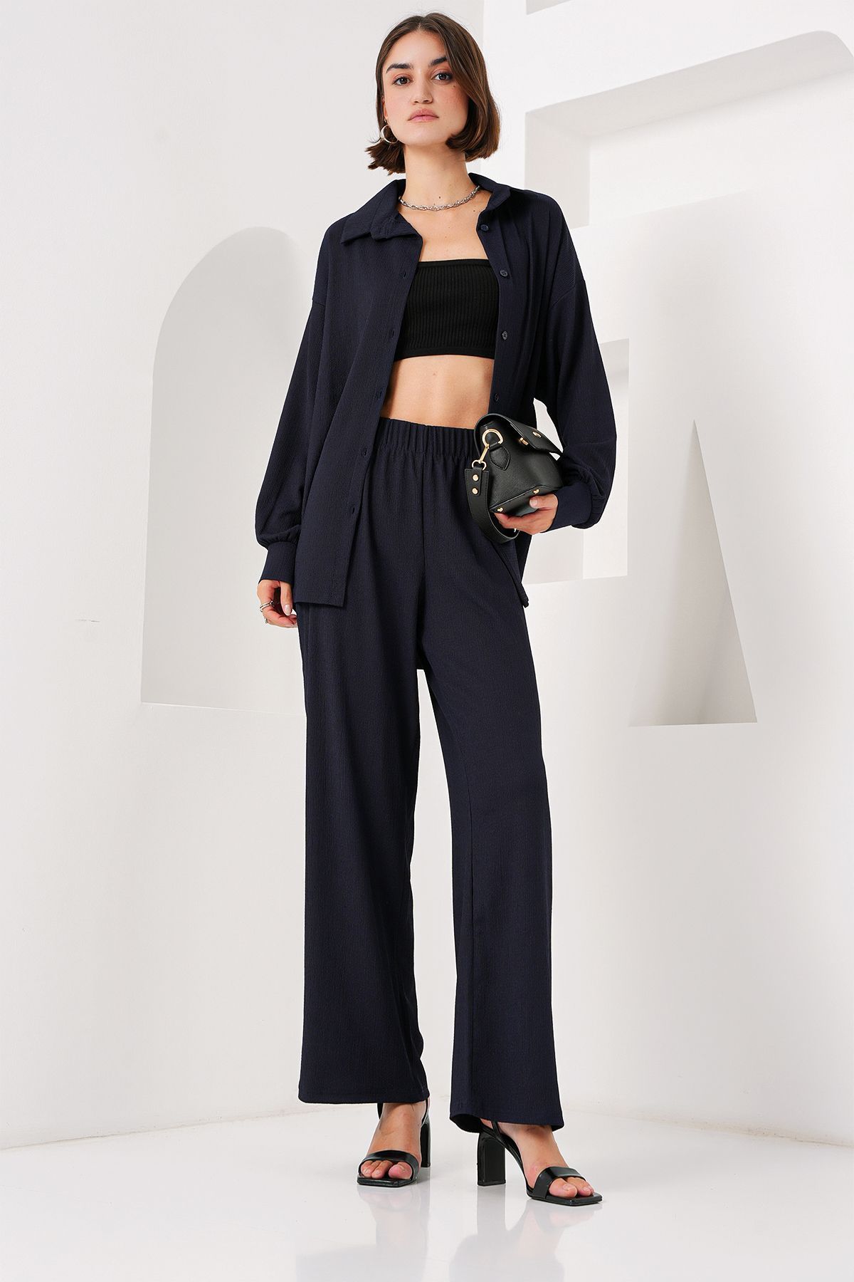 Bigdart-C. Navy Blue 5858 Knitted Double Set 2