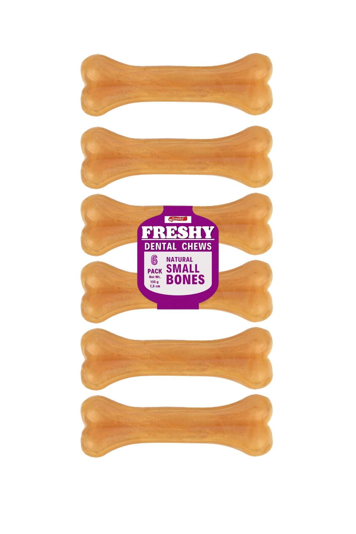 Freshy Dental Chews Natural Small Bone Dog Köpek Diş Sağlığı Ödül Çiğneme Kemiği 7,5 Cm 6 Lı 135 Gr