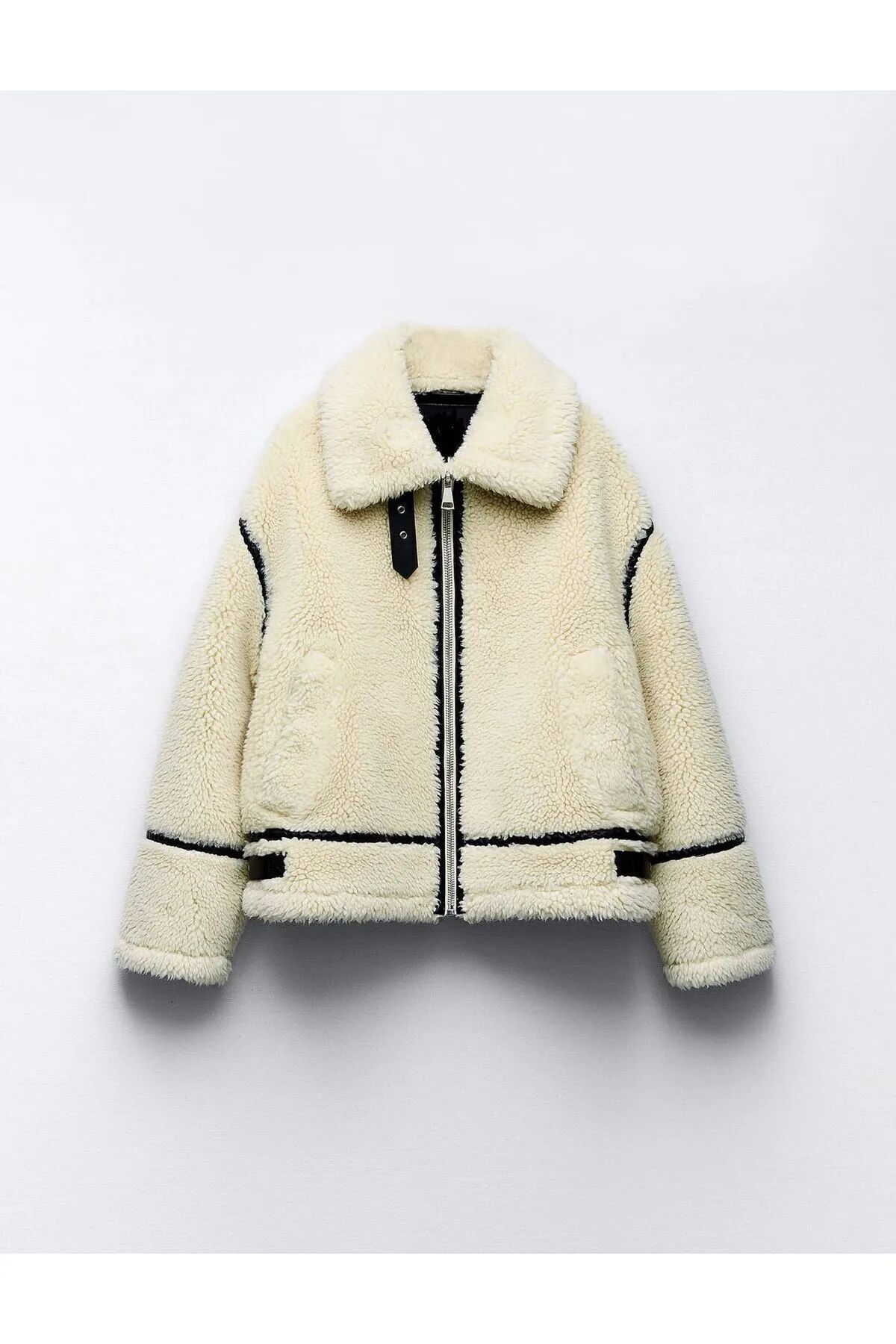 veste en peluche avec fausse fourrure