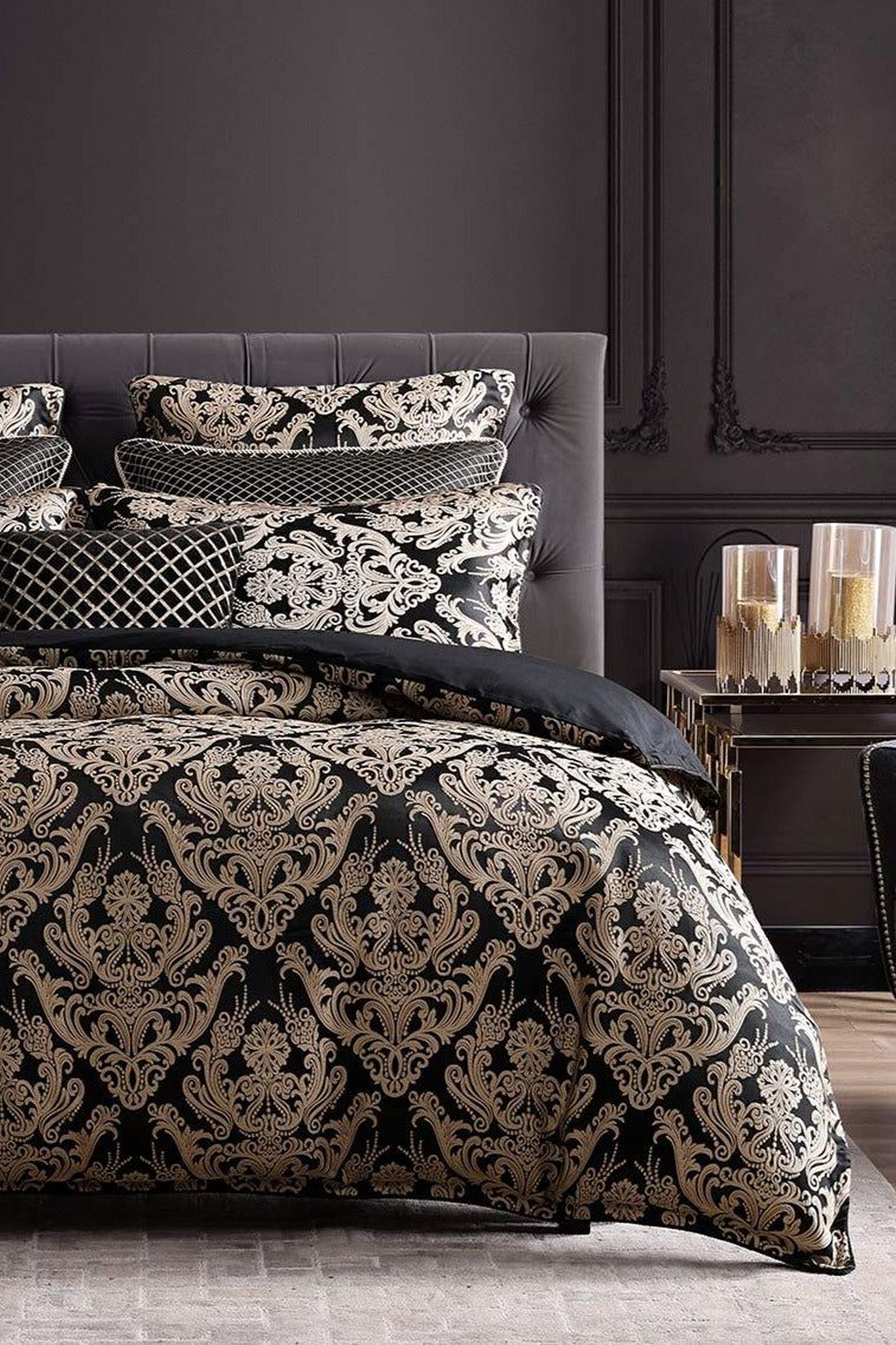 İQON Elastic Sheet Duvet Cover Set Double Damask Beige Trendyol