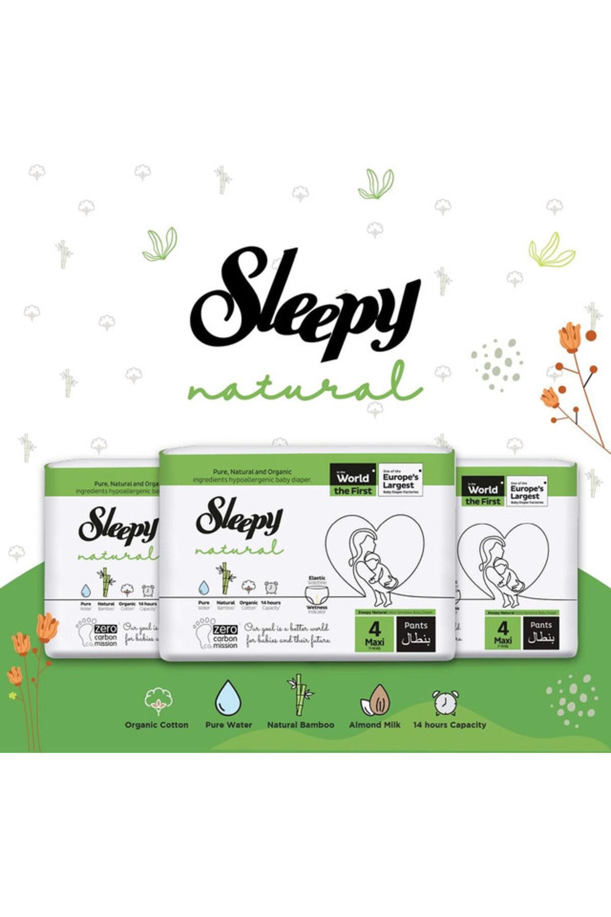 Sleepy-Natural Pants Size 4 | 120 Count | 4X30 Comfort | Hypoallergenic | 100% Dryness 5