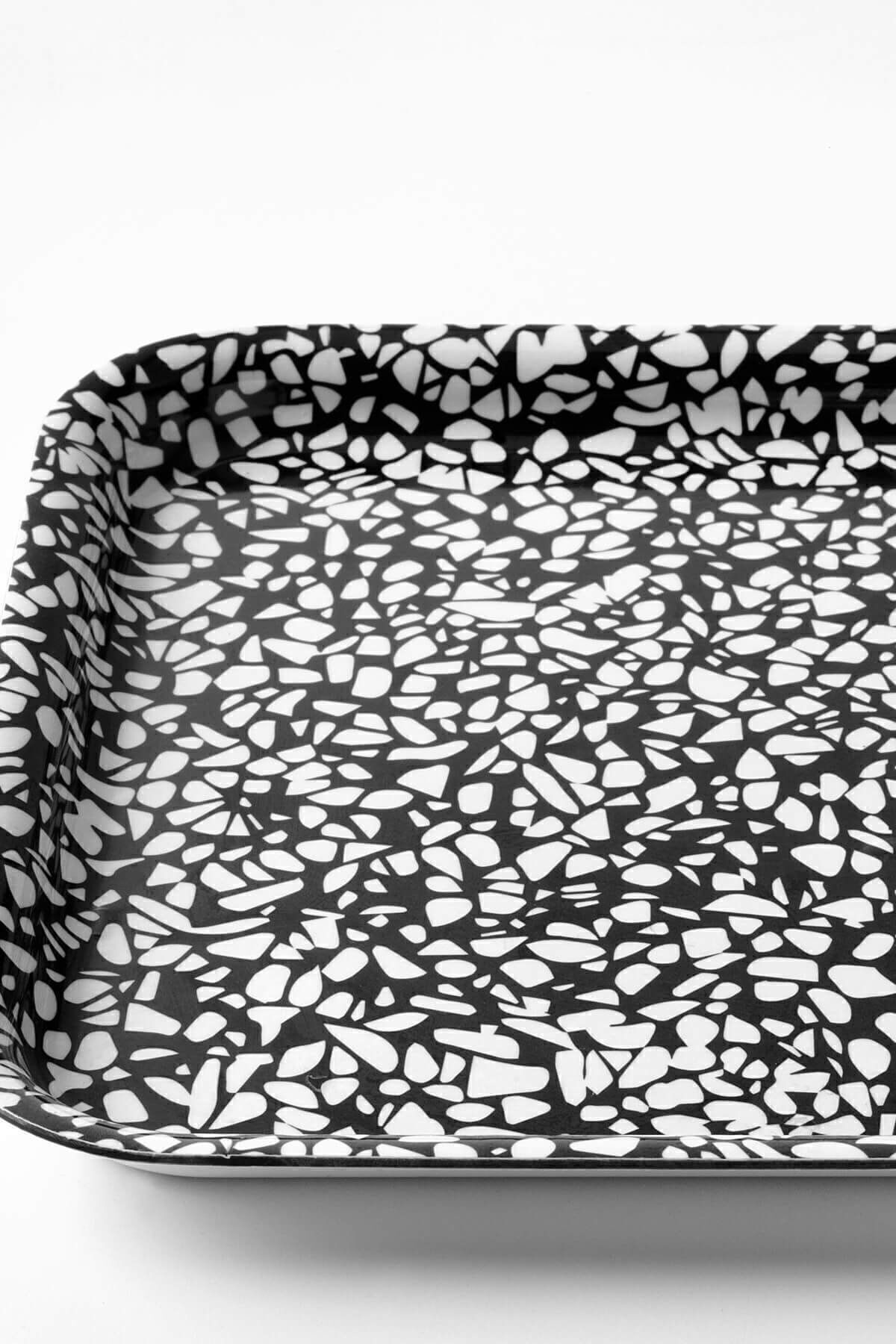 IKEA-Varkul Tray Black-patterned 20*28 3