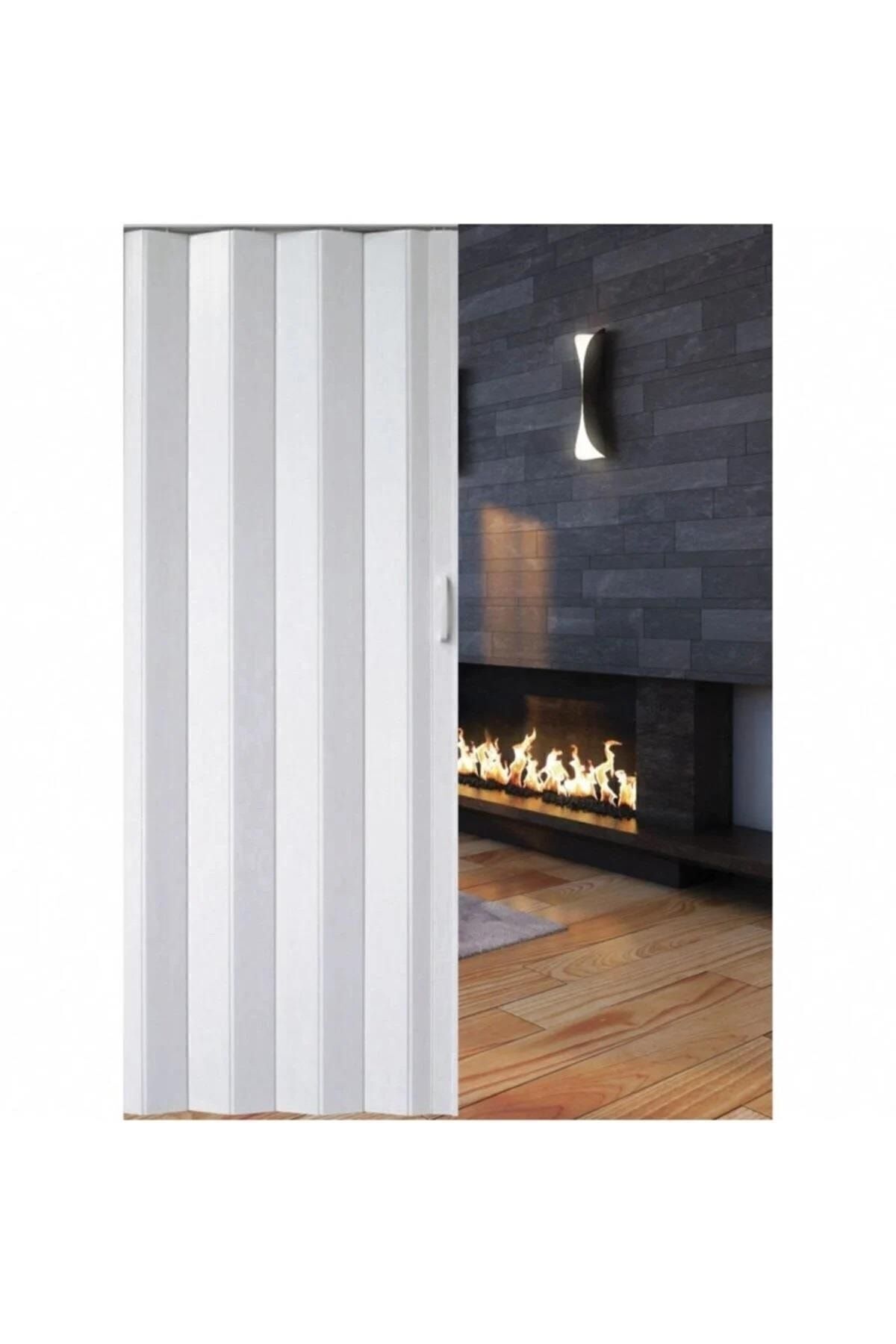 Katlanır Akordiyon Kapı Çıtalı Beyaz 82x203cm Katlanır Kapı