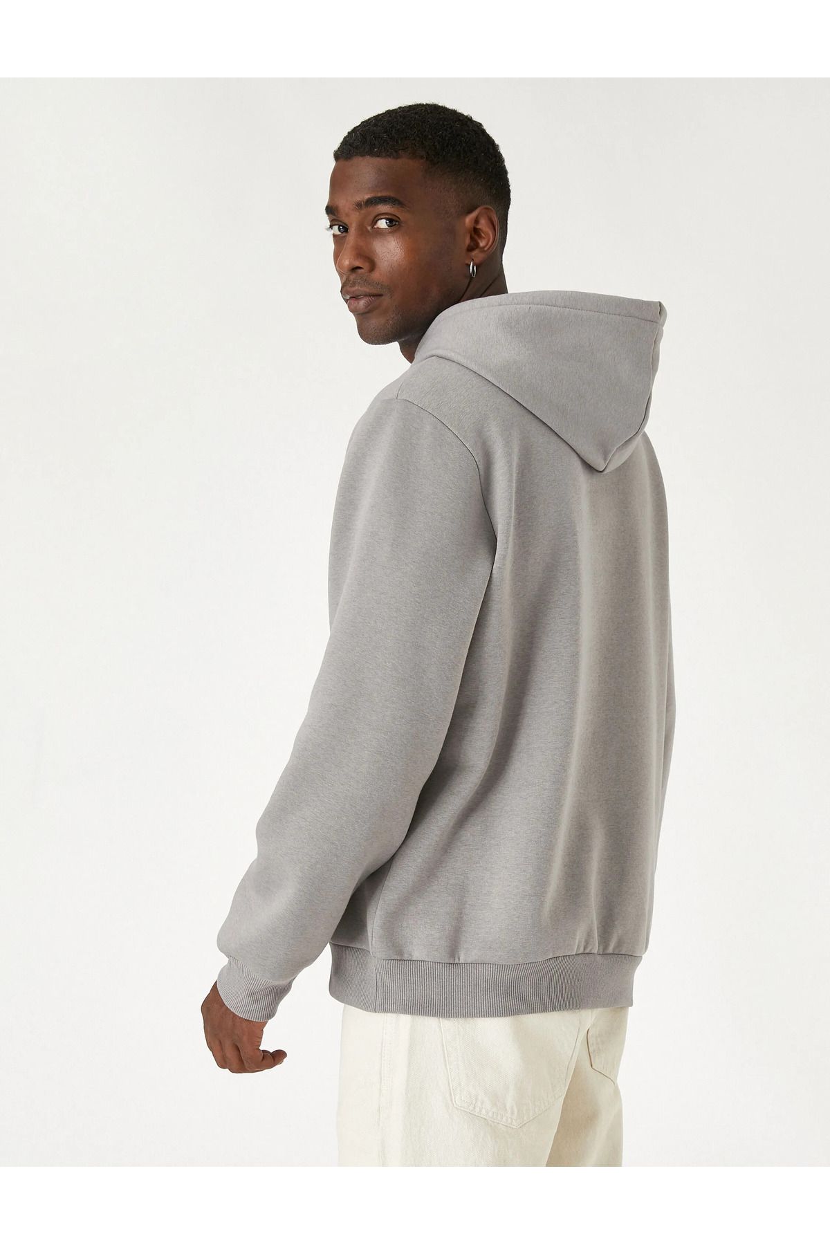 سویشرت مردانه خاکستری کوتون | SS0000000016917 اورجینال - تصویر 4