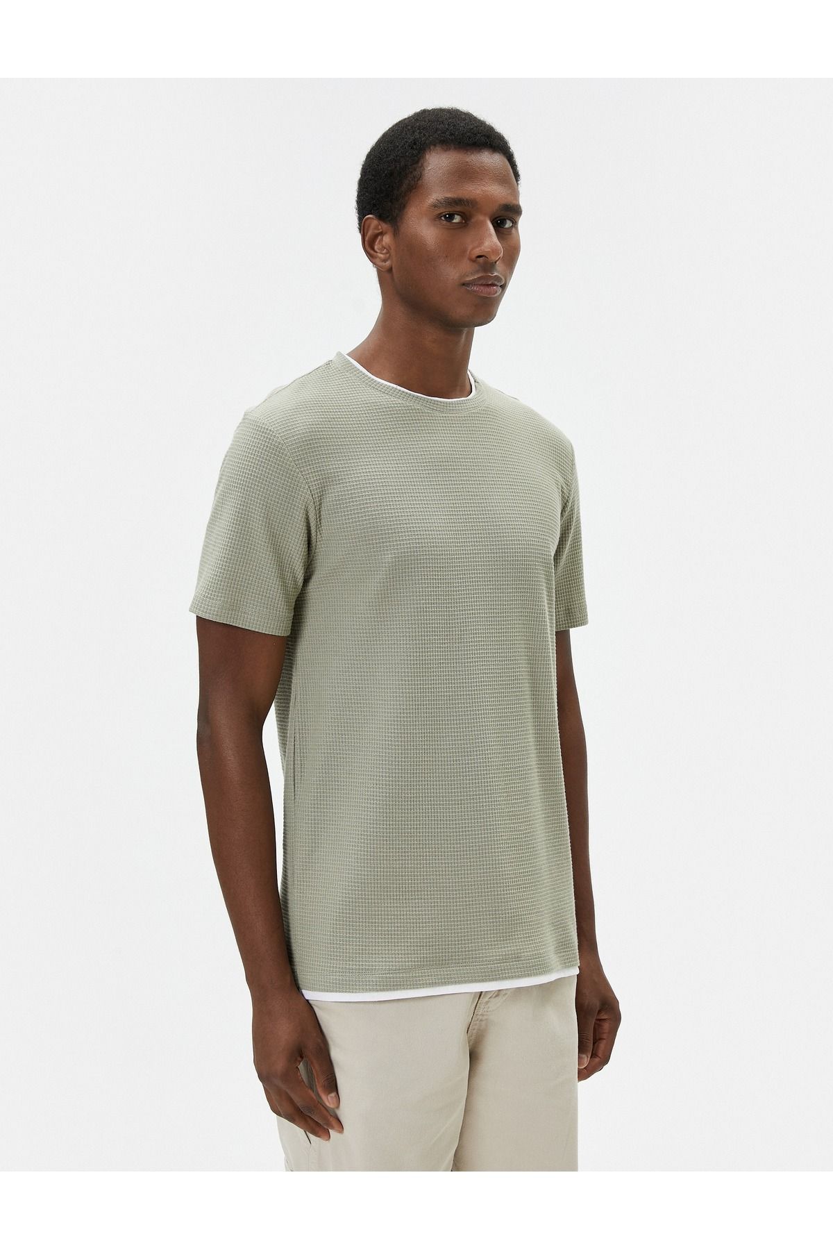 تیشرت مردانه خاکی کوتون | SS0000000035778 اورجینال - تصویر 3