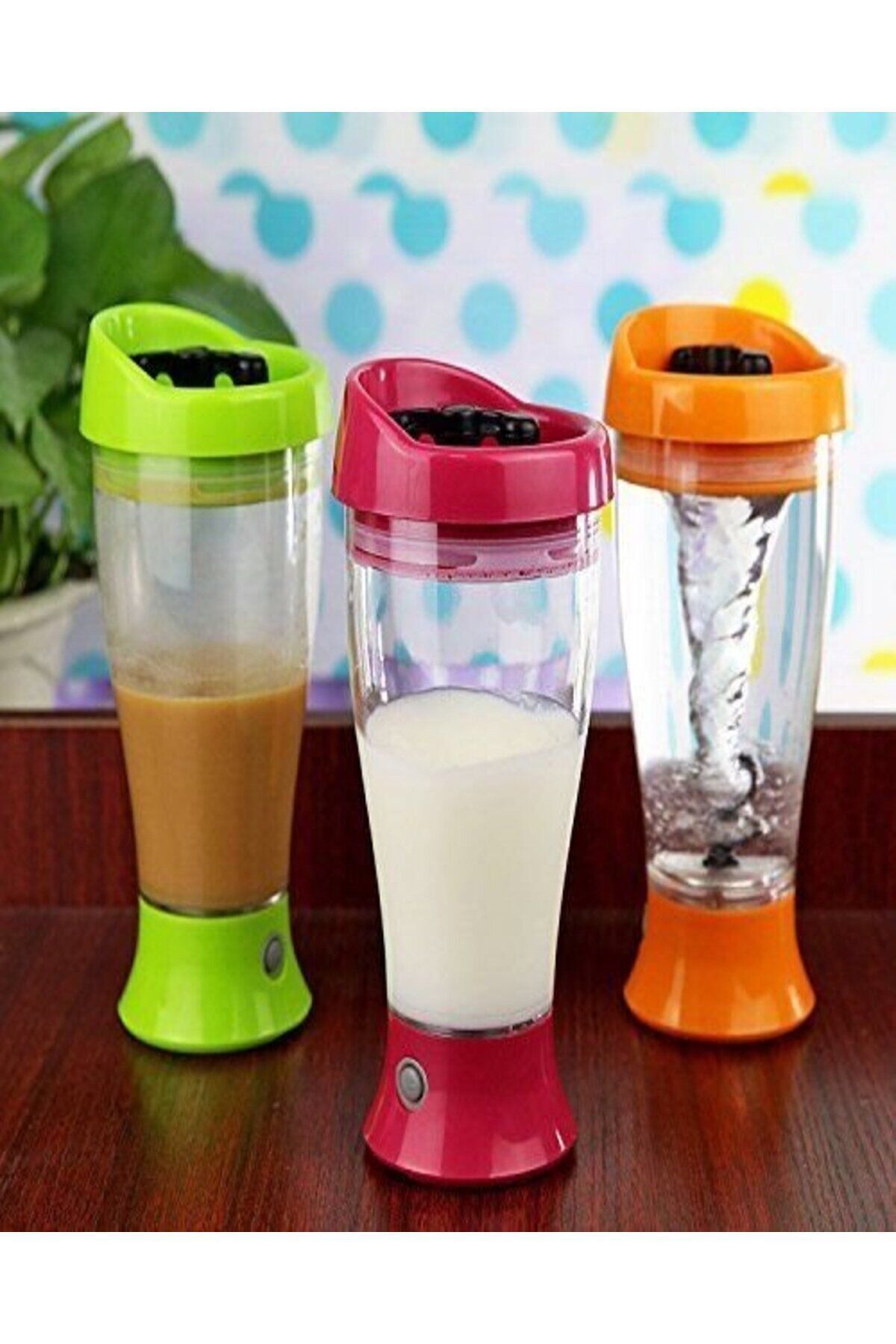 Portatif Taşınabilir Pilli Mini 380 ml Plastik Karıştırıcı Düz Renk *1 Adet (PARÇALAYICI DEĞİLDİR)