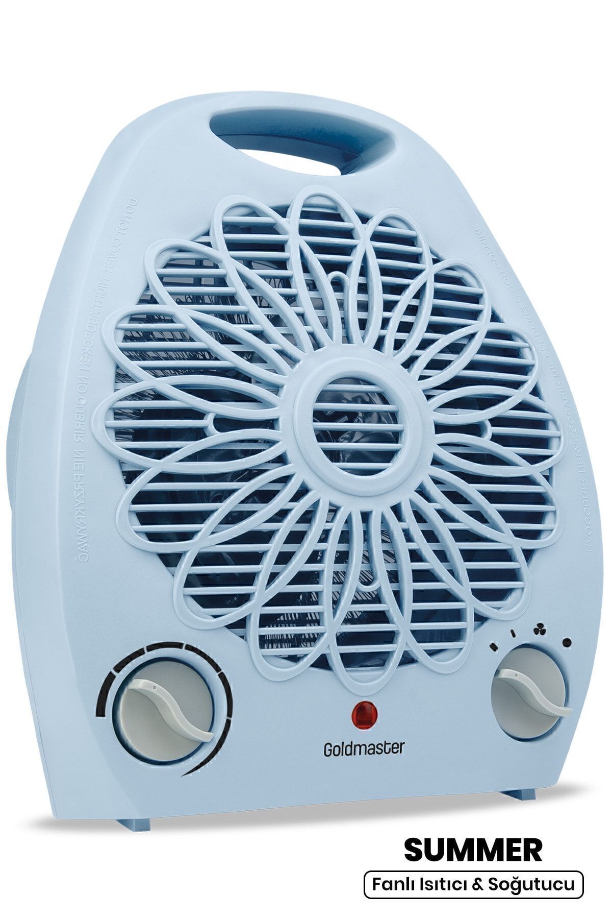 GOLDMASTER Summer Mavi 2000 Watt Isıya Dayanıklı Sıcak Ilık Soğuk Devrilme Emniyetli Isıtıcı Fan
