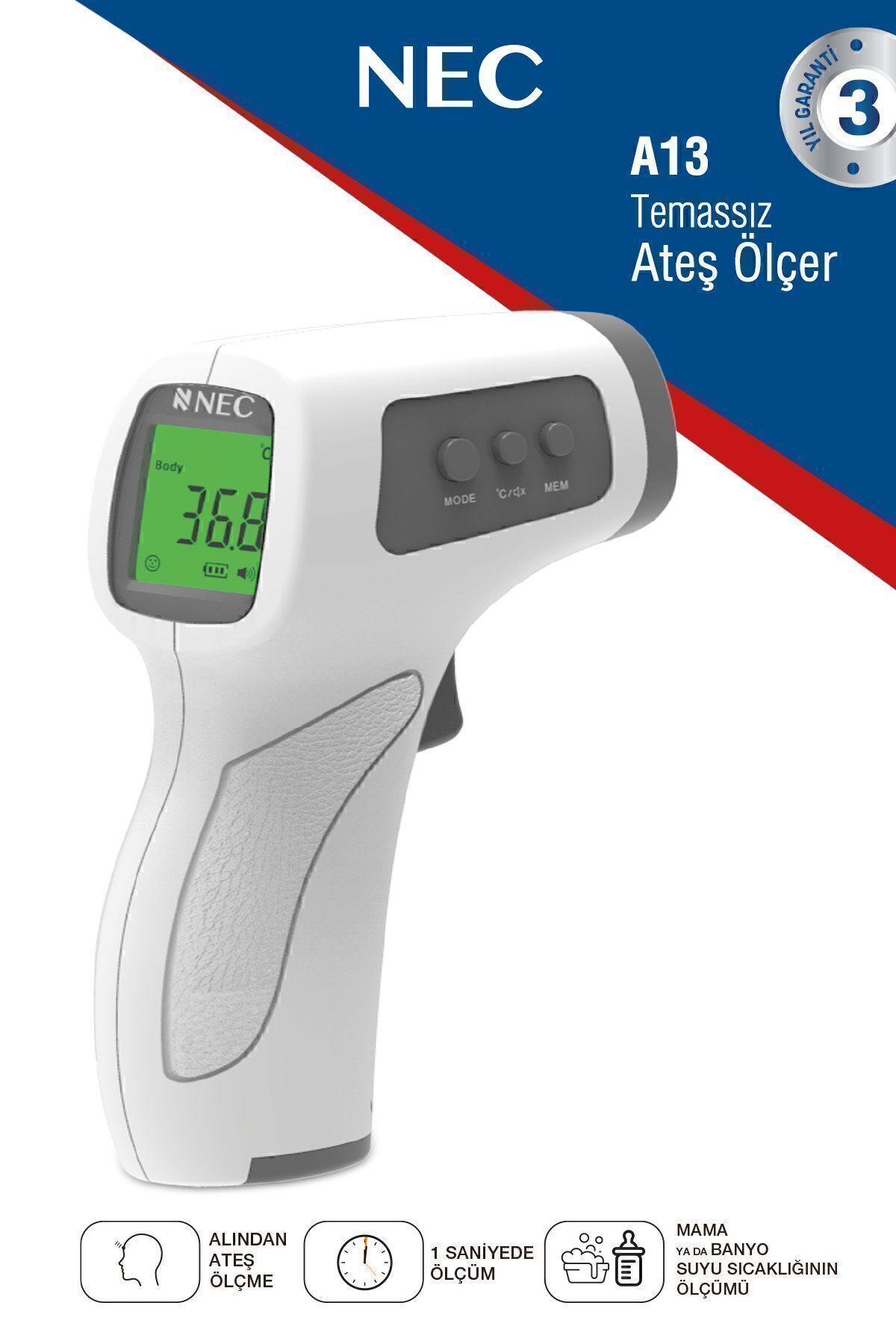 Nec Temassız Kızılötesi Ateş-mama Sıcaklığı Ölçer