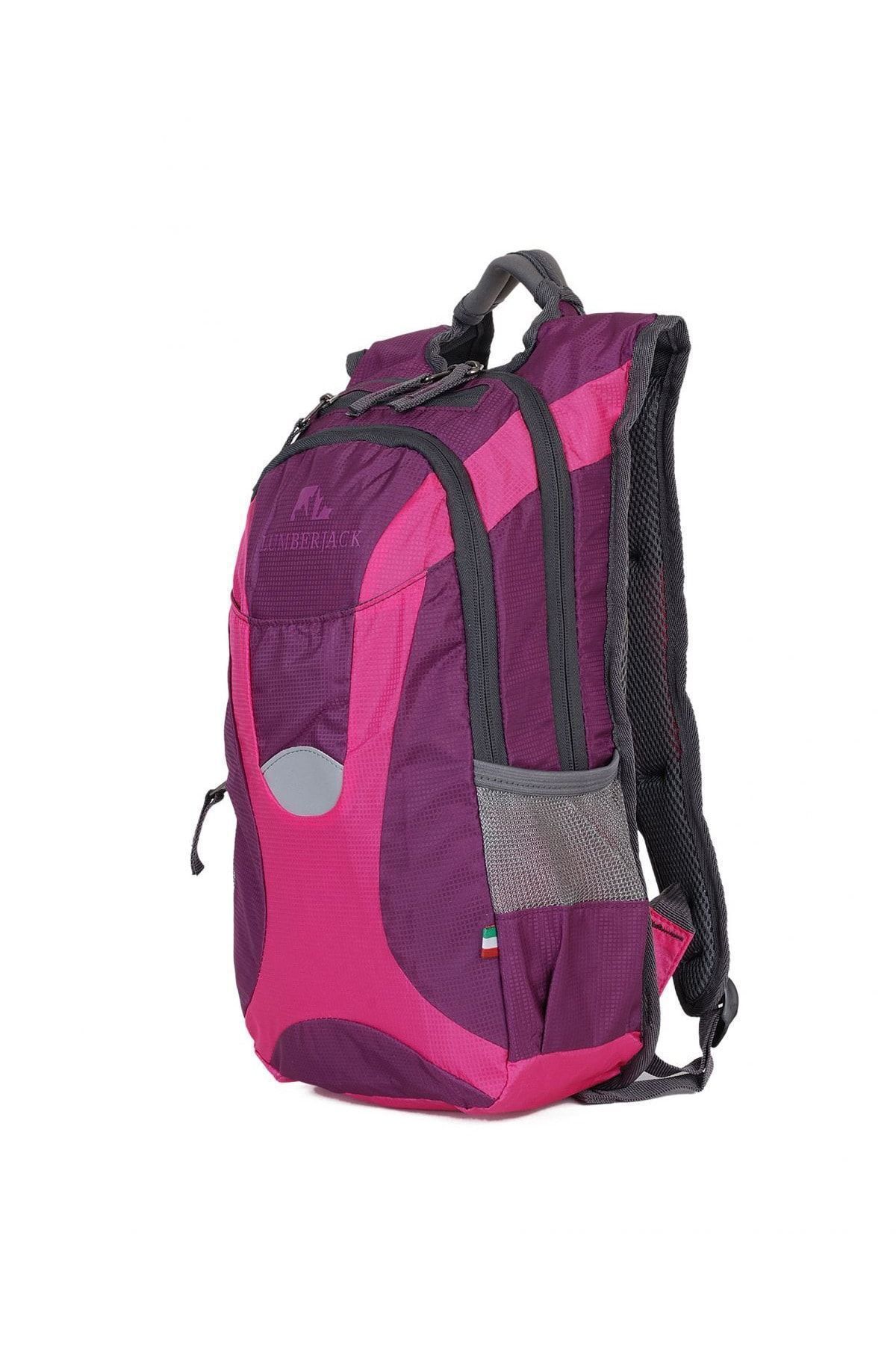 Unisex Pembe Mor Outdoor Bisiklet Sırt Çantası Lmçan7117