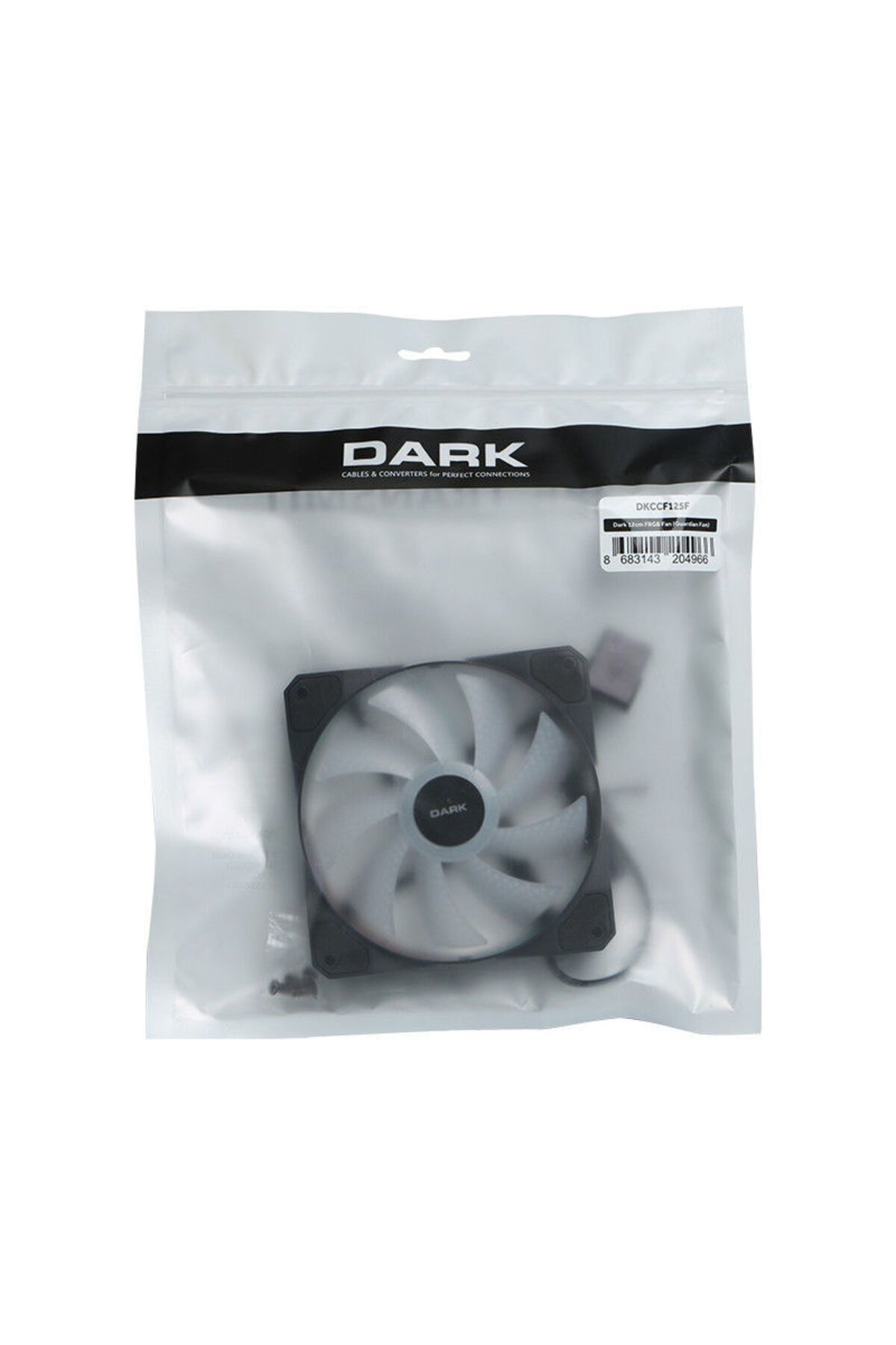 12cm FRGB LED, 4Pin Molex, 39 CFM, 1200 RPM, Güçlü Soğutma, Sessiz, Siyah Kasa Fanı DKCCF125F 4