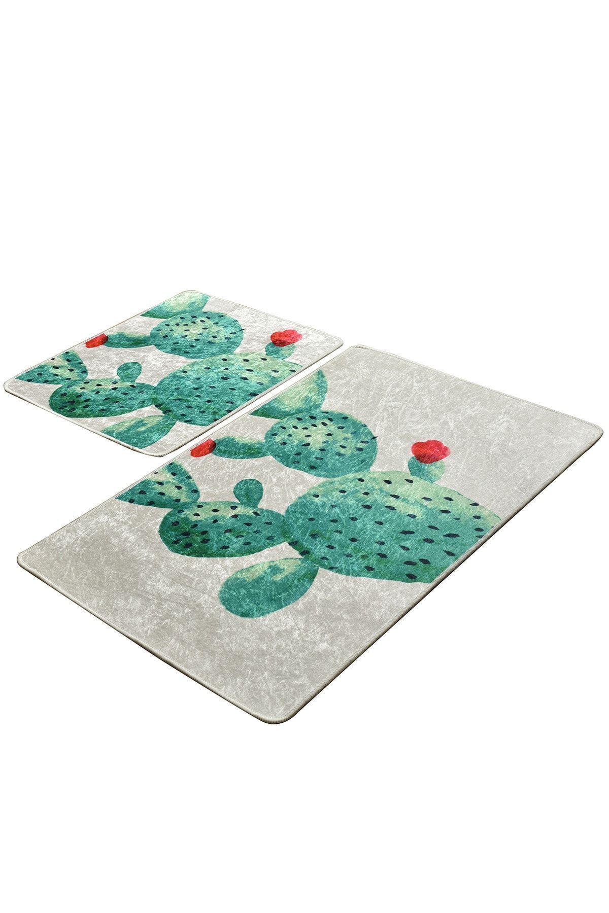 Chilai Home-Green Djt Set de 2 covoare de baie lavabile, bază anti-alunecare 2