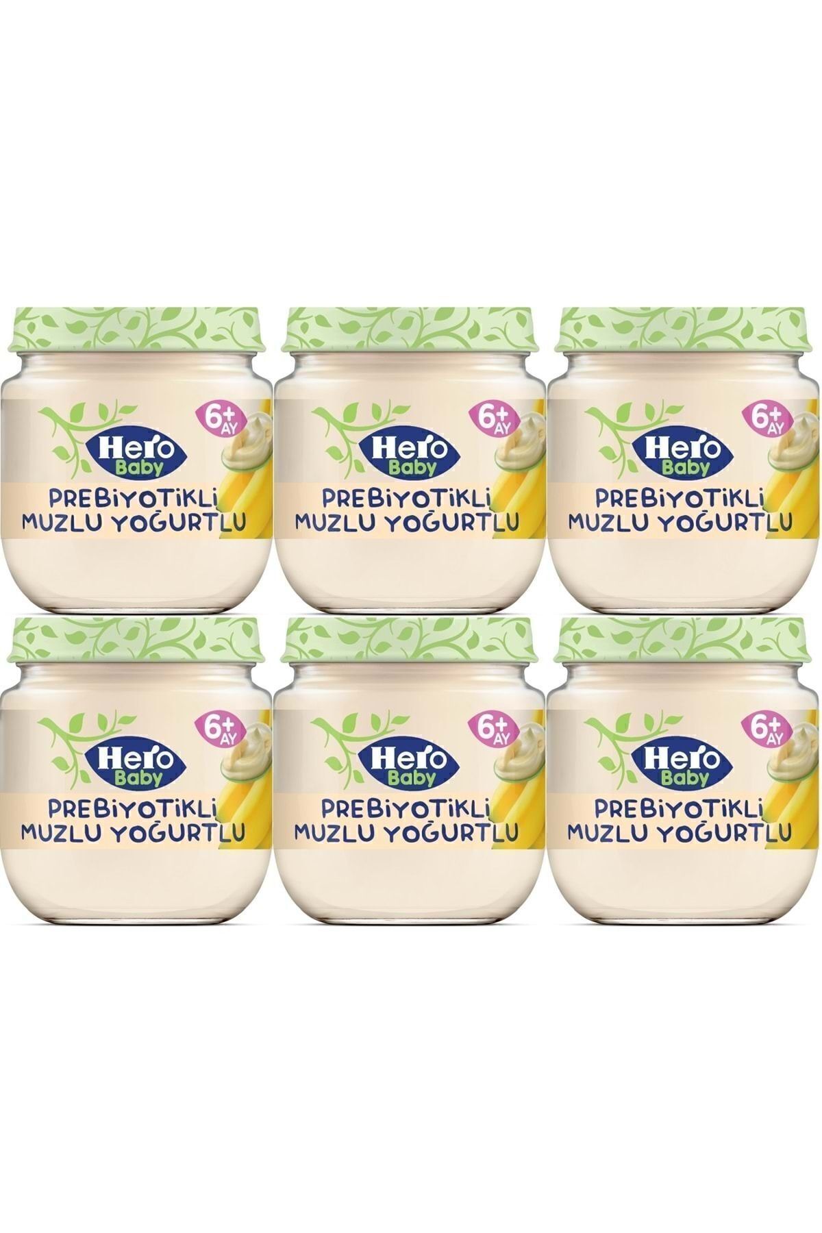 Hero Baby Kavanoz Maması 120gr Prebiyotikli Muzlu Yoğurtlu (6 Lı Set)