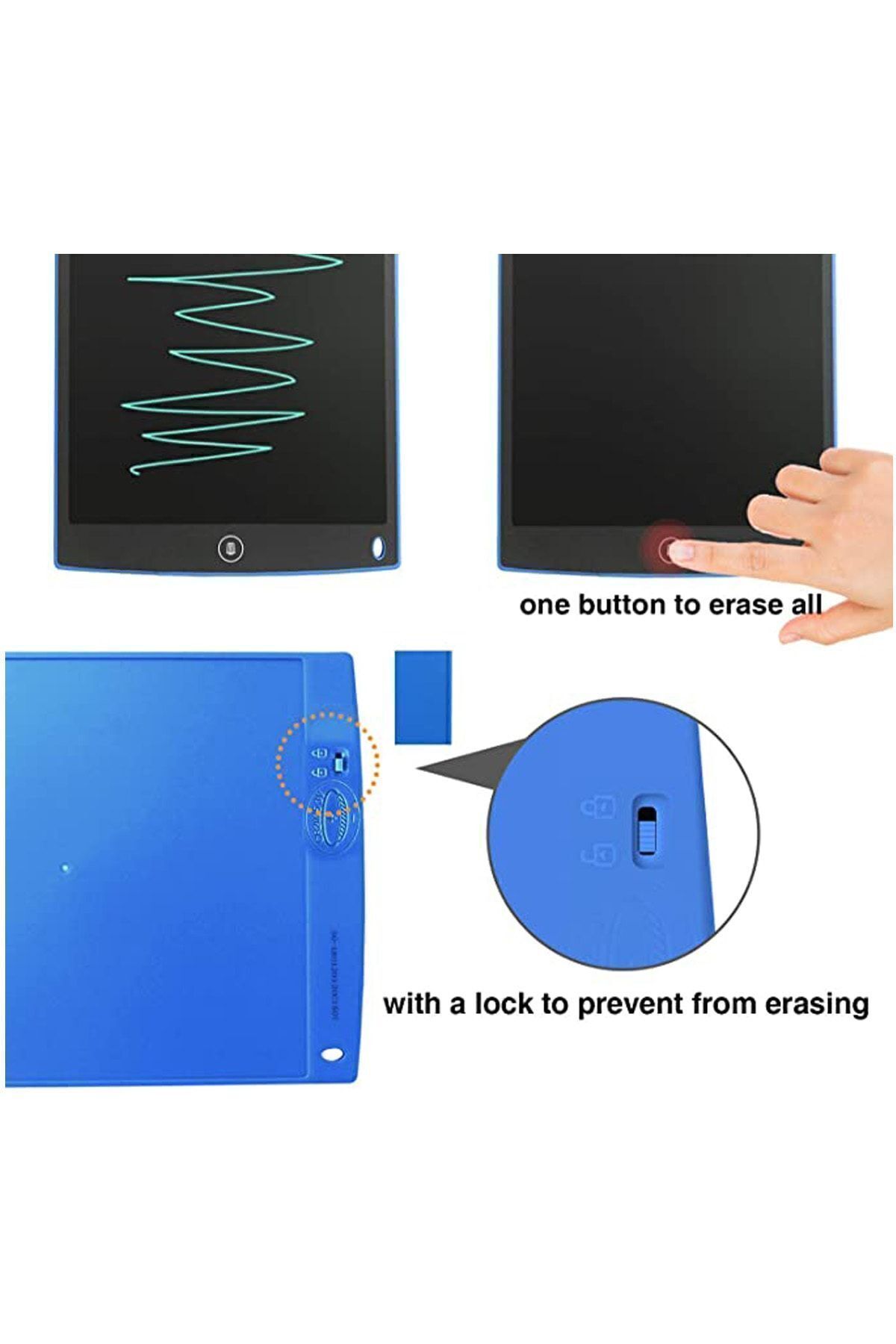 12 Inc Writing Lcd Grafik Dijital Kalemli Çizim Tableti Yazı Tahta Not Yazma Eğitim Tableti - 6